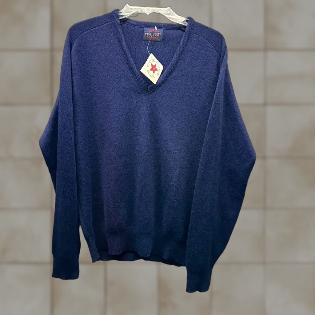 Vintage VINTAGE Pine State Pullover Sweater XL Blue Mens Knit Pullover 80s 90s Classic Preppy Vintage Size US XL / EU 56 / 4 - 1 Thumbnail