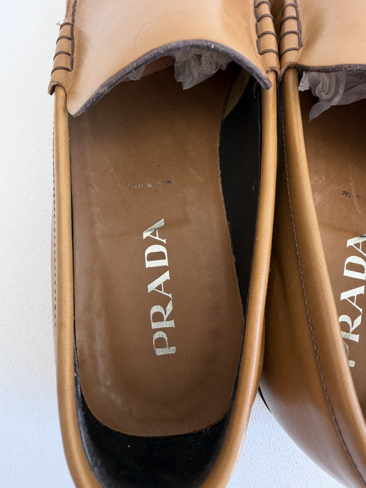 Prada Tan Leather ‘Square Toe’ Loafers Size US 8.5 / EU 41-42 - 11 Thumbnail