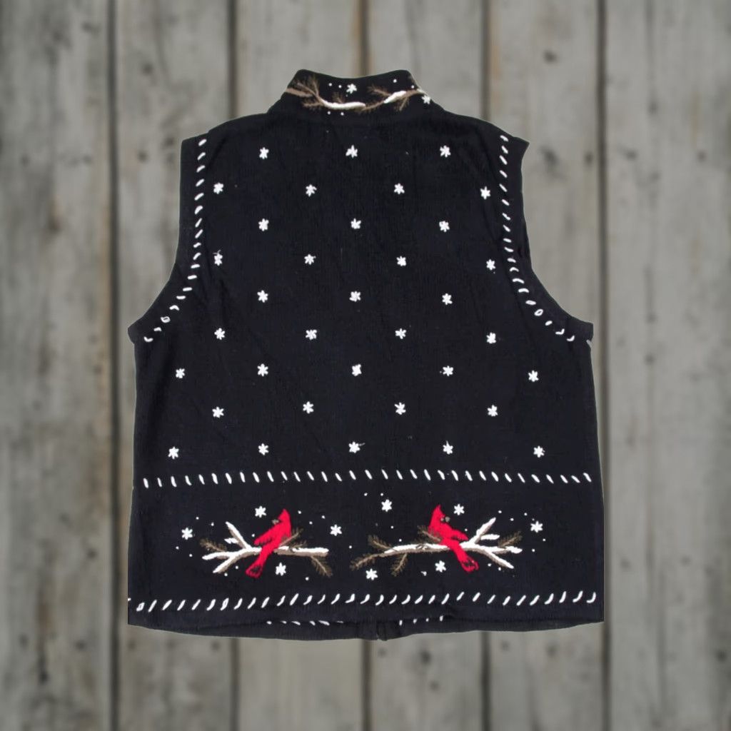 Vintage VINTAGE Black Christmas Vest Shirt или Size L / US 10 / IT 46 - 1 Thumbnail