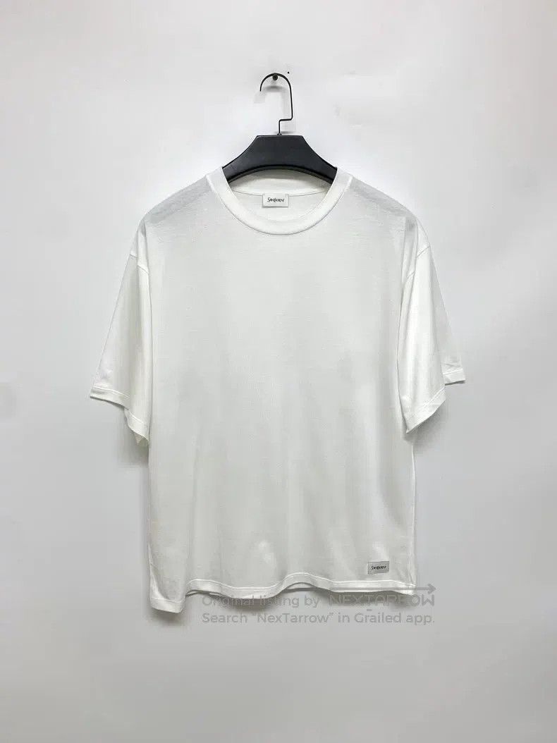 Saint Laurent Paris Saint Laurent Paris Solid Color Logo Patch Round Neck Shor Size US XL / EU 56 / 4 - 1 Thumbnail