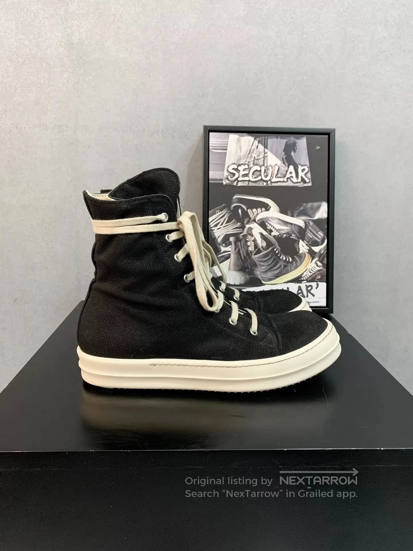 Converse rick owens black high. Size US 10.5 / EU 43-44 - 2 Thumbnail