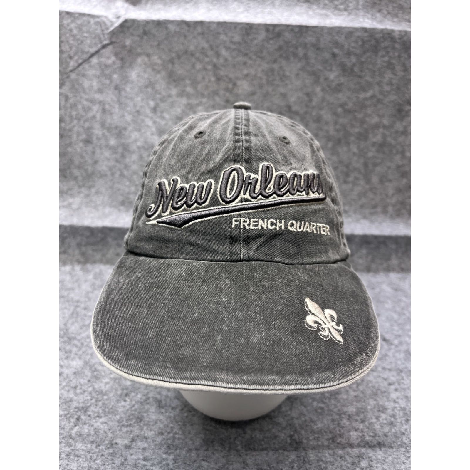 Vintage New Orleans French Quarter Hat Cap Adjustable One Size Gray 100% Cotton Baseball Cap Men Outdoor Casual Travel Vintage: No Size ONE SIZE - 2 Thumbnail