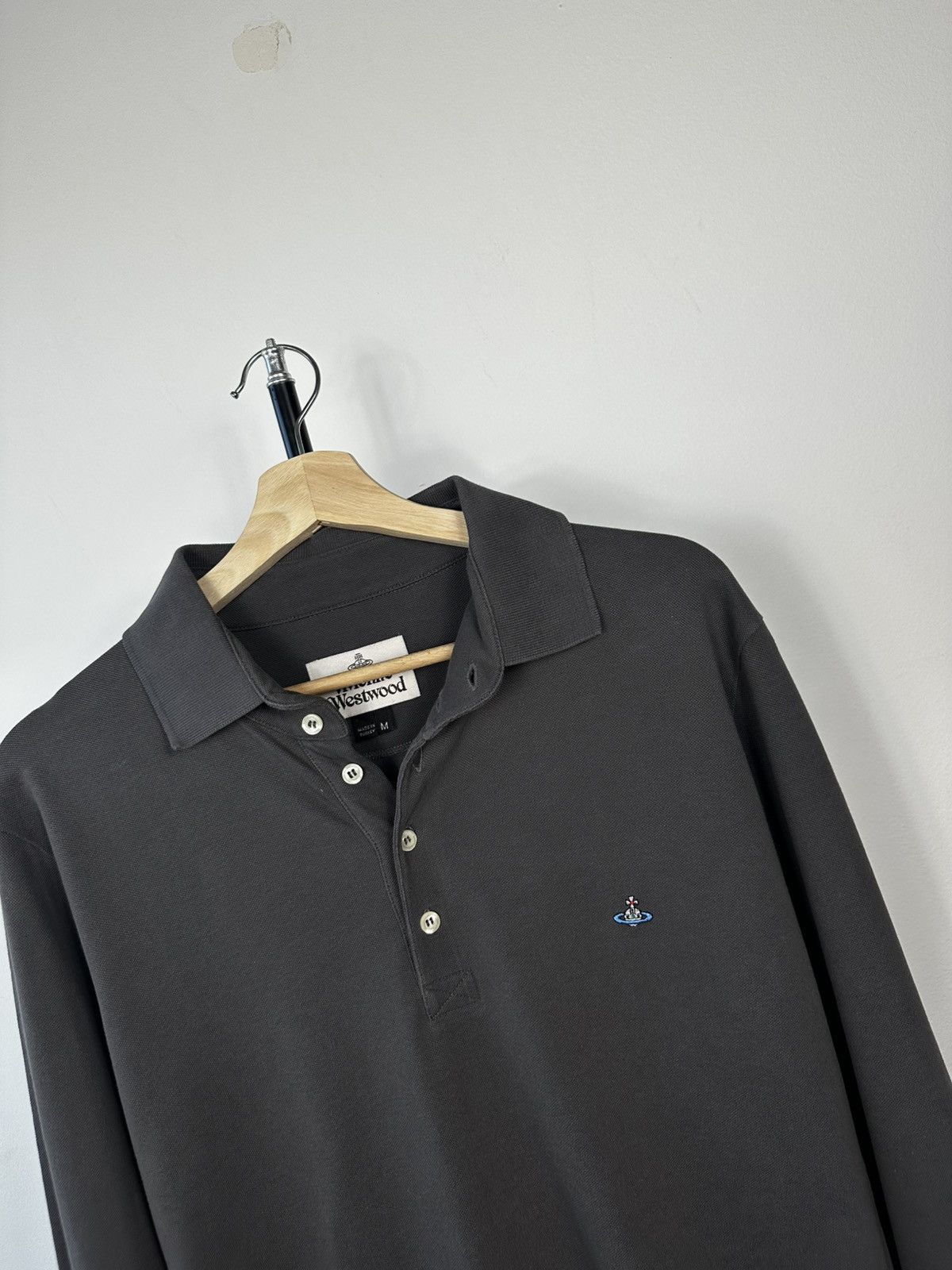 Vivienne Westwood Vivienne Westwood Man Long-Sleeve Orb Polo Shirt Grey M Size US M / EU 48-50 / 2 - 2 Thumbnail