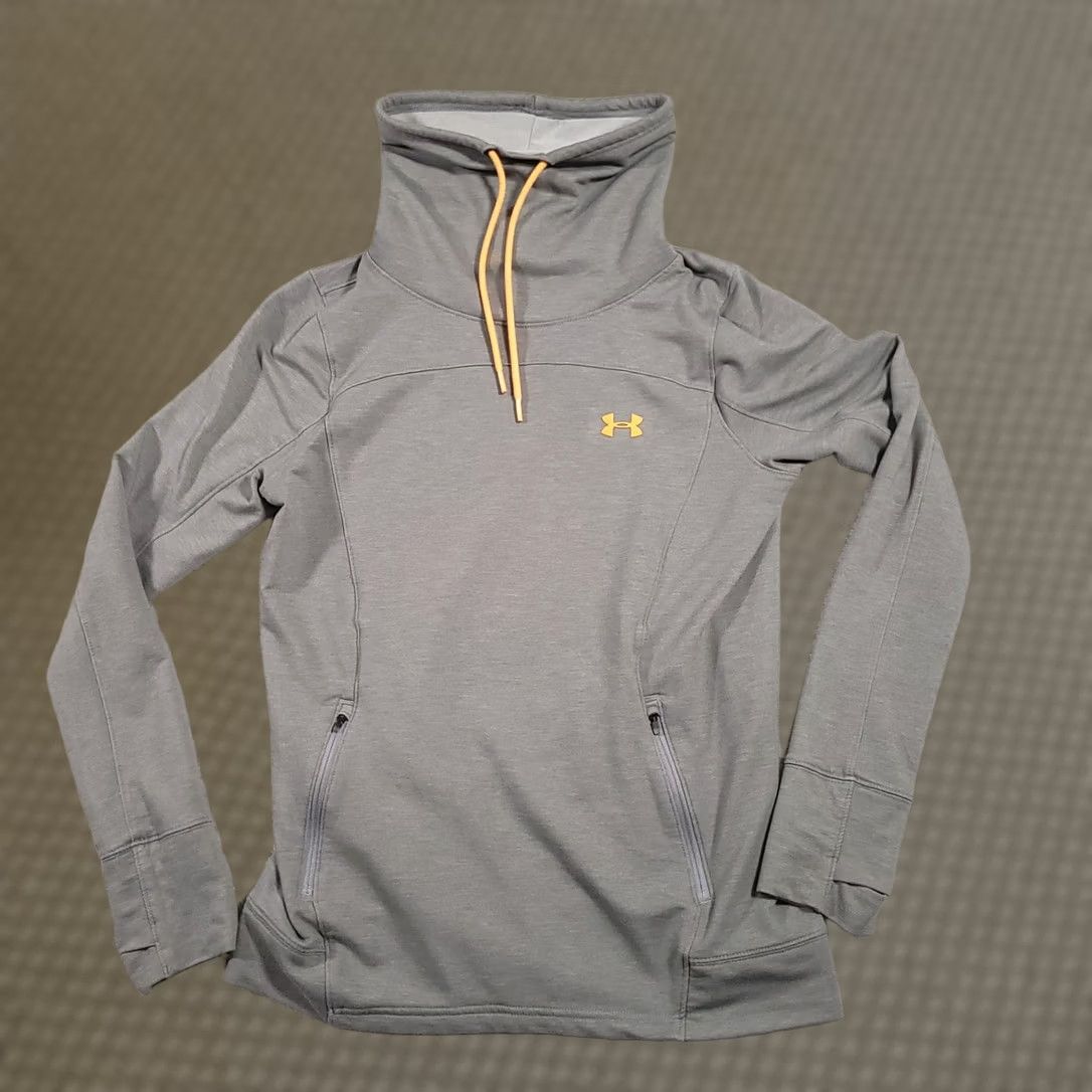 Under Armour Under Armour Featherweight Hoodie Women's Medium Gray Cowl Neck Zip Pockets Lightweight Size M / US 6-8 / IT 42-44 - 1 Thumbnail