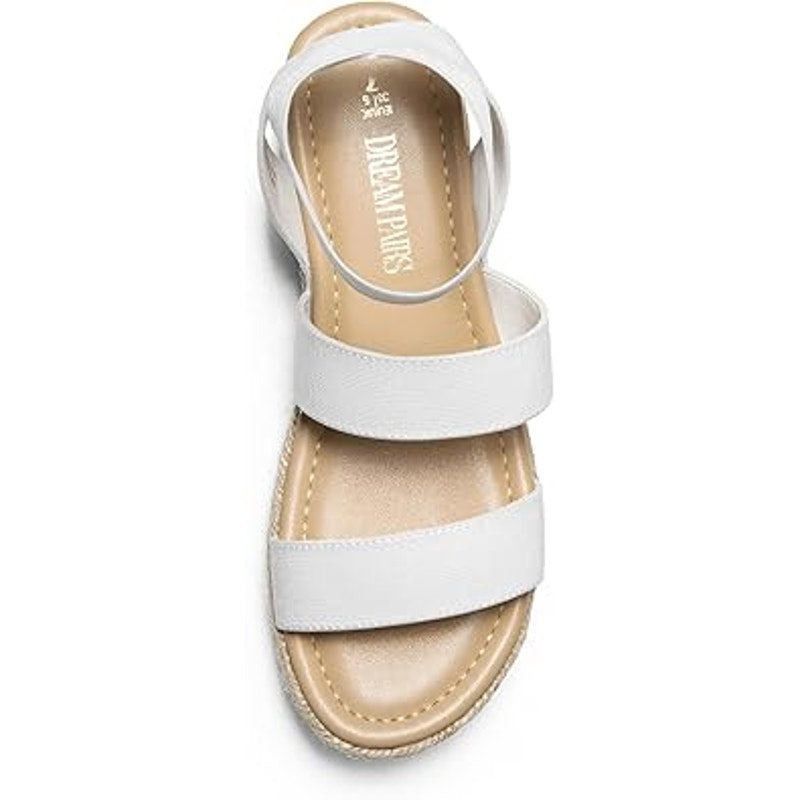 Other Dream Pairs Women's Size 9 White Open Toe Platform Sandals Size US 9 / IT 39 - 4 Thumbnail