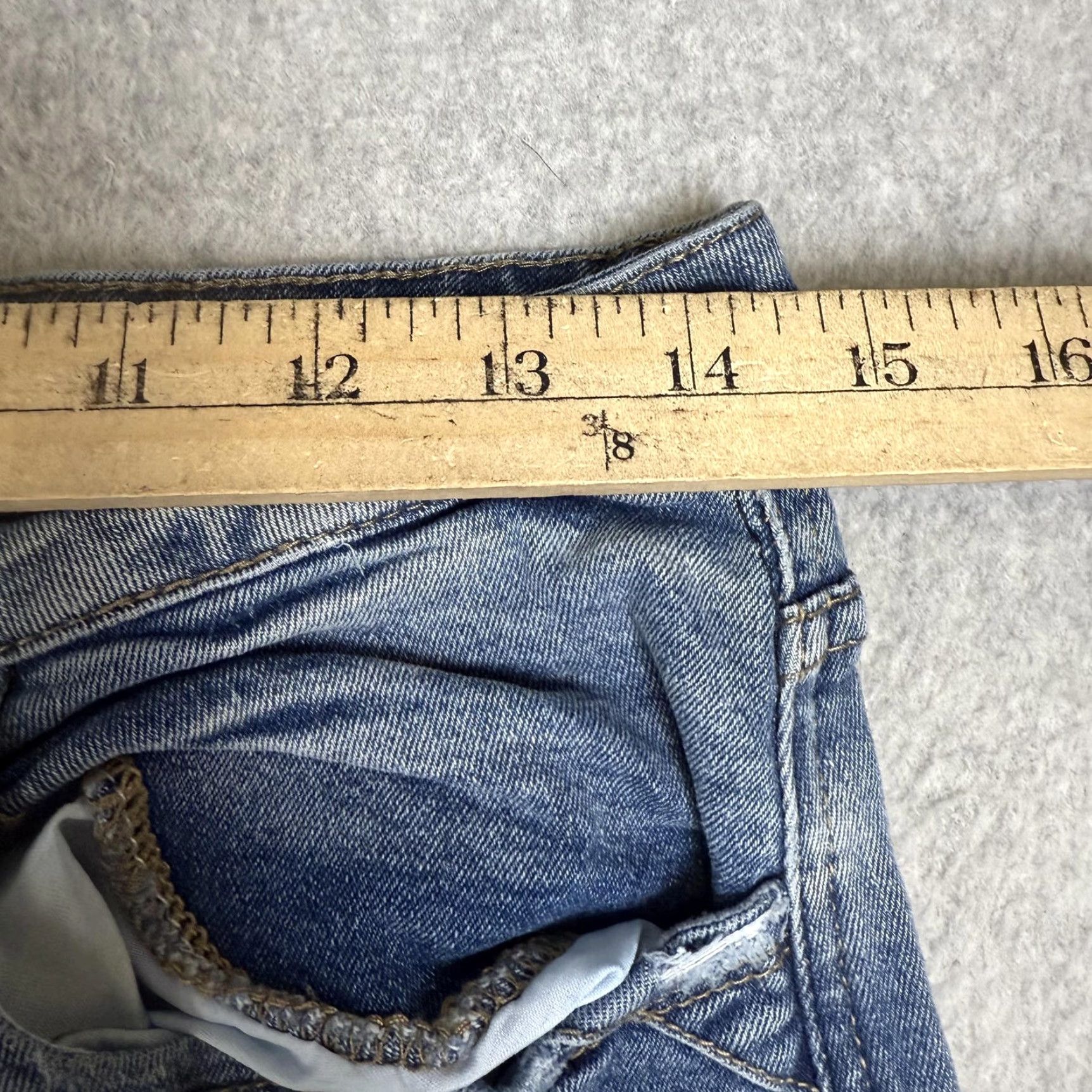 Vintage Kancan Jeans Wide-Leg Women 29 Blue Light Wash Distressed Hem Black Size 29" - 3 Thumbnail