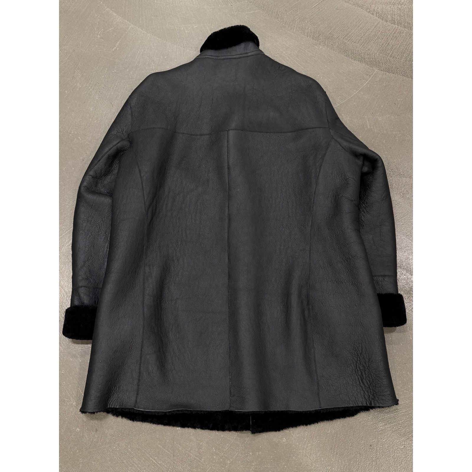 Claude Montana 1980s Claude Montana black shearling leather coat Size ONE SIZE - 2 Thumbnail
