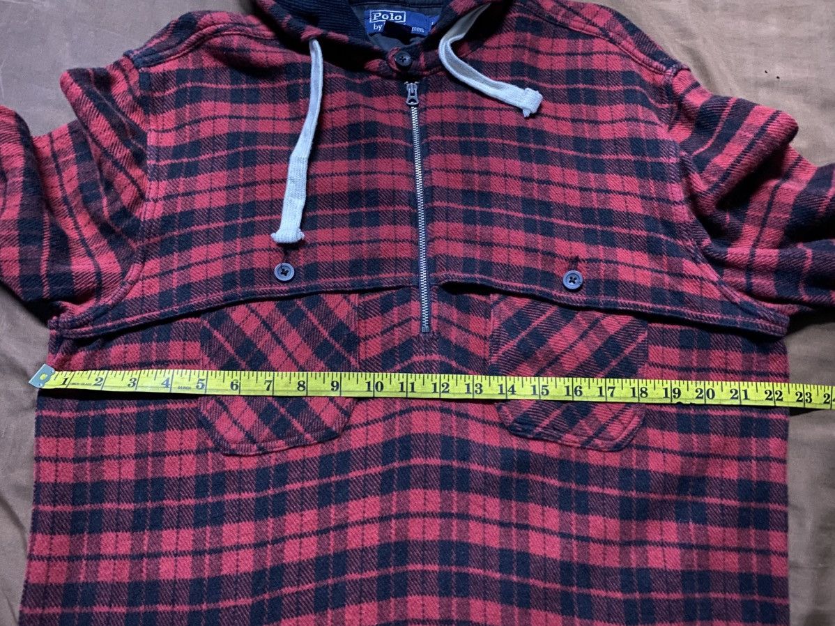 Polo Ralph Lauren ❗️OFFER❗️Polo Ralph Lauren Half Zipper Flannel Hoodie Size US L / EU 52-54 / 3 - 8 Thumbnail