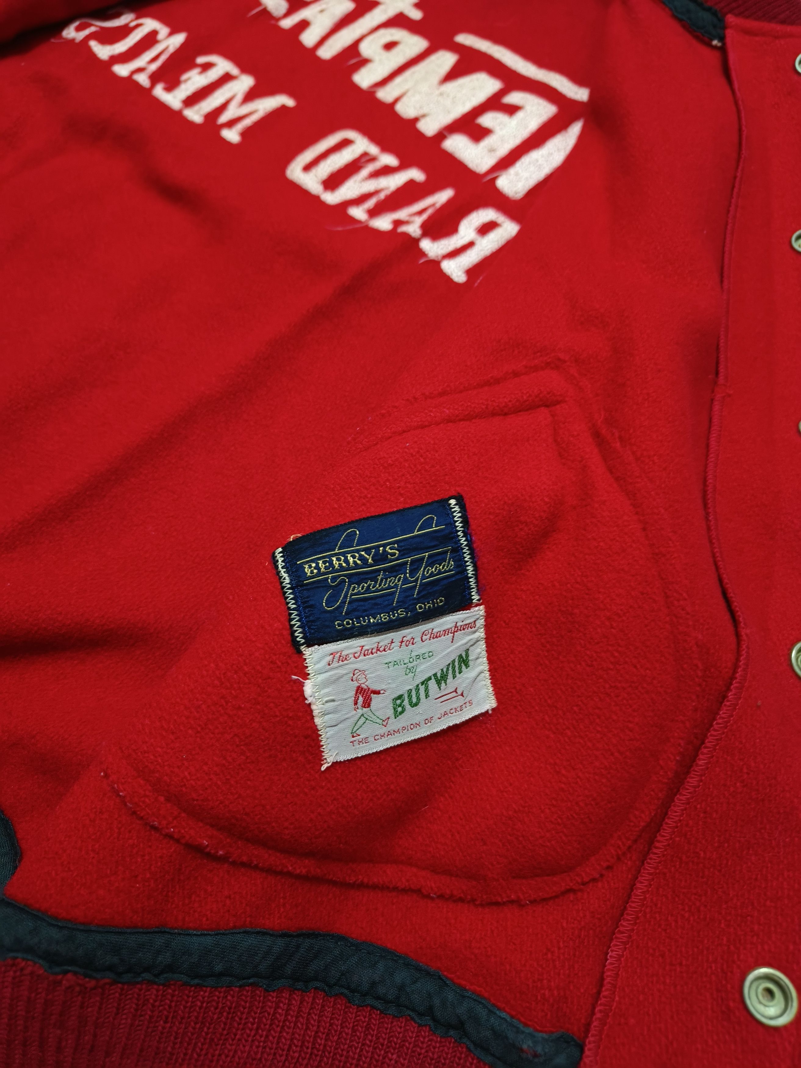 Vintage Vintage 40s Butwin Temptaste Brand Meats Letterman Jacket Size US M / EU 48-50 / 2 - 6 Thumbnail