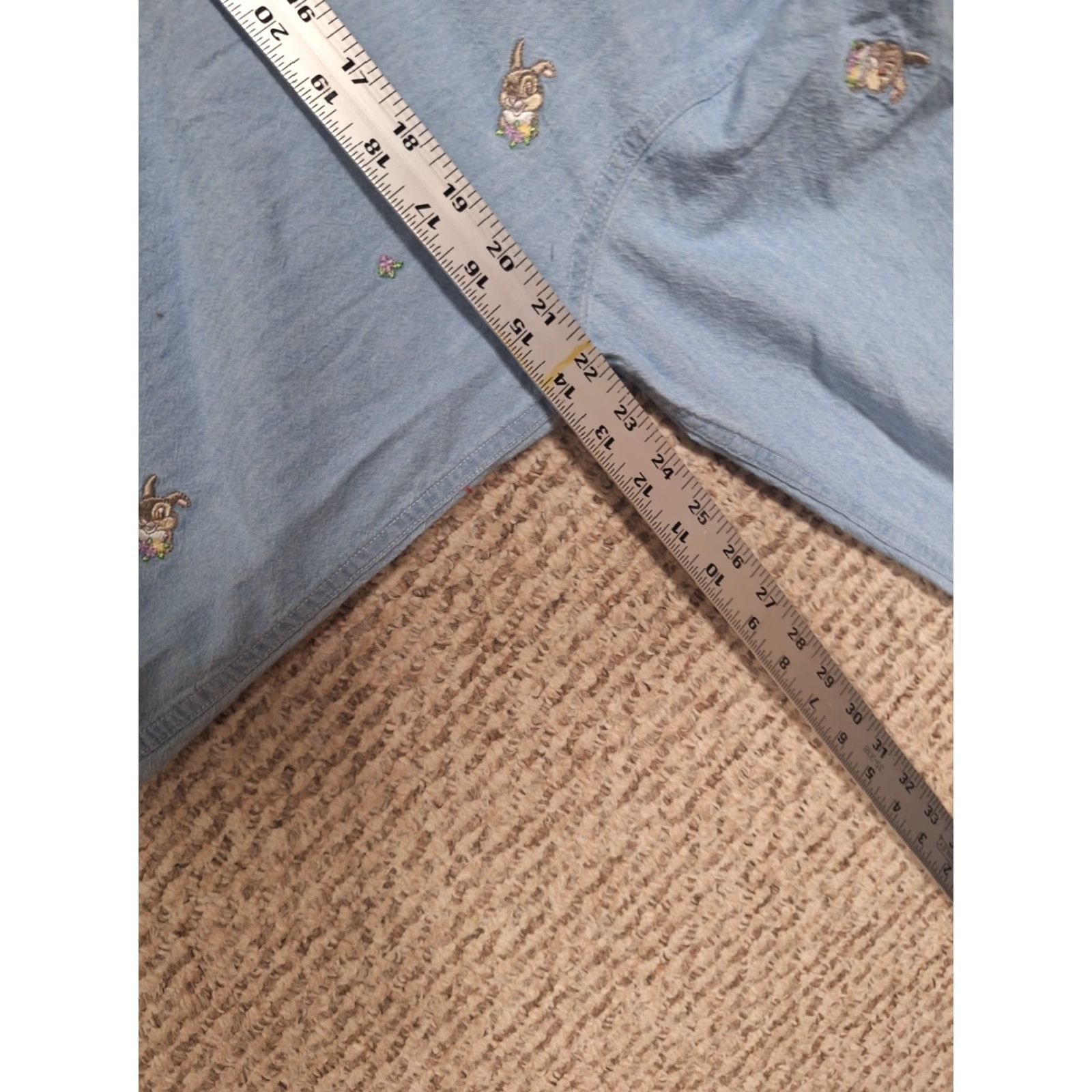Disney VINTAGE Disney Bambi Button Embroidered Denim Shirt Thumper Cartoon Tv Movie 90s Etsy Classic Women's L Blue Denim Embroidered Button-Up Shirt Size L / US 10 / IT 46 - 5 Thumbnail