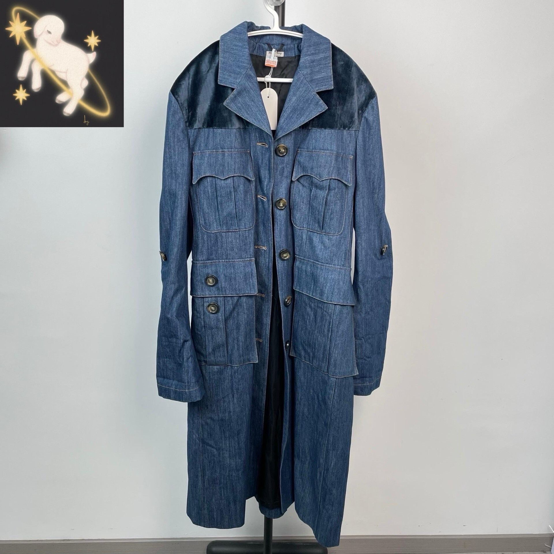 Miu Miu Miu Miu Denim Blue Coat 42 Women Size M / US 6-8 / IT 42-44 - 1 Thumbnail