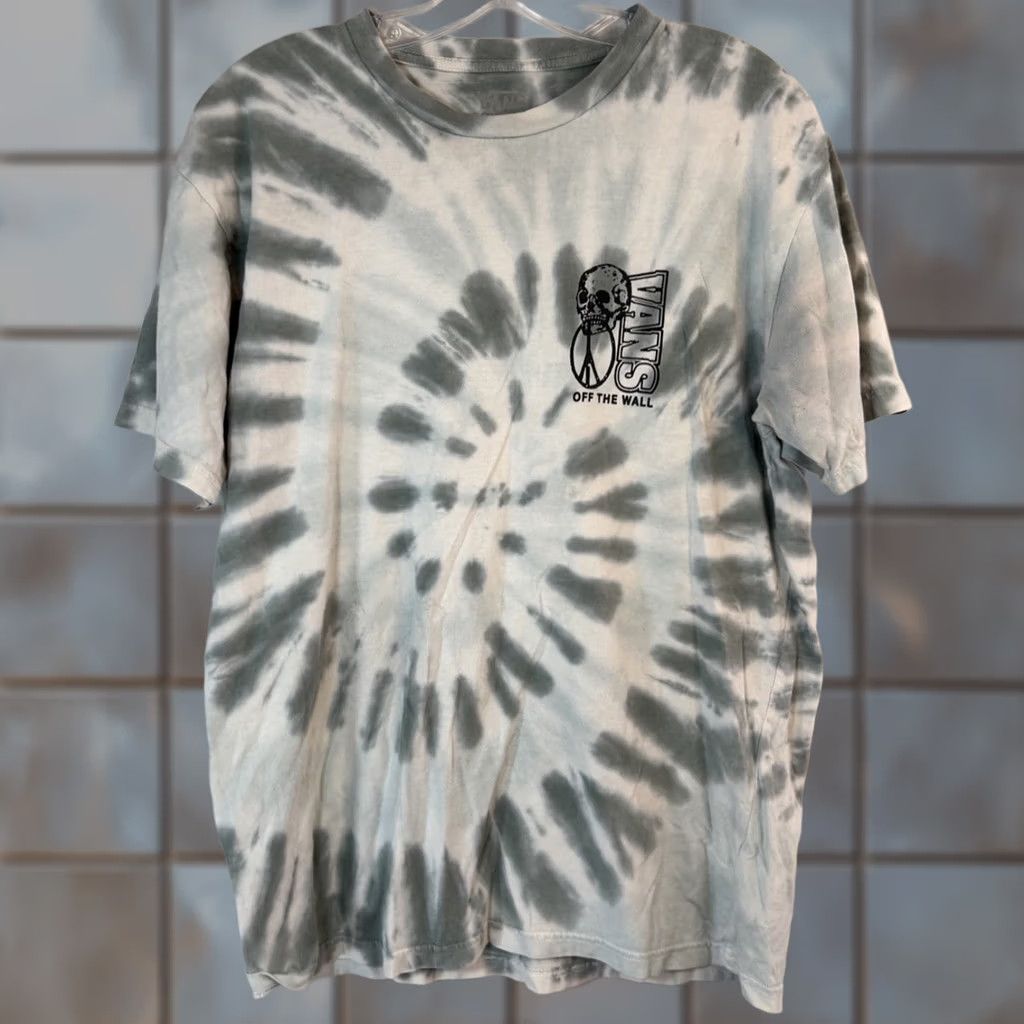 Vans Shirt Medium Tie Dye Skull Peace Sign Skateboarding Off The Wall Tee Men’s