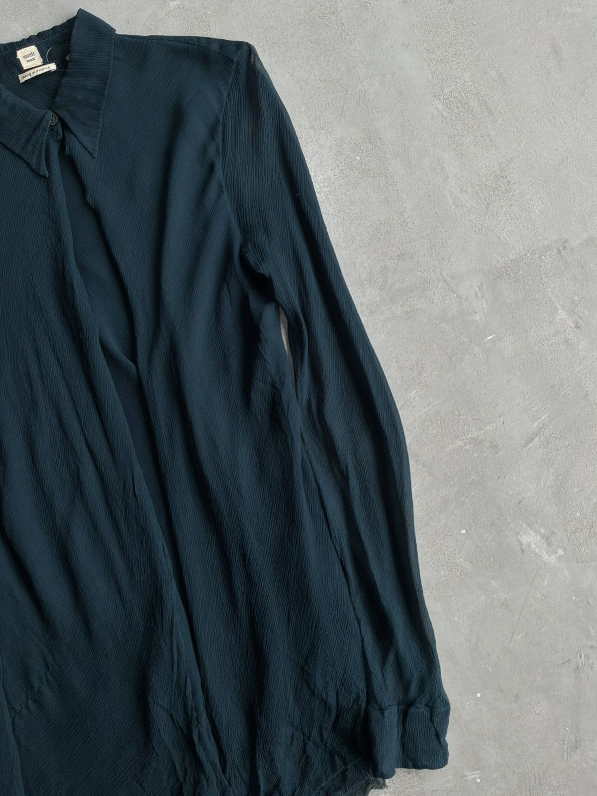 Hermes Hermes - Margiela Era - Double Layered Silk ButtonDress Size L / US 10 / IT 46 - 4 Thumbnail