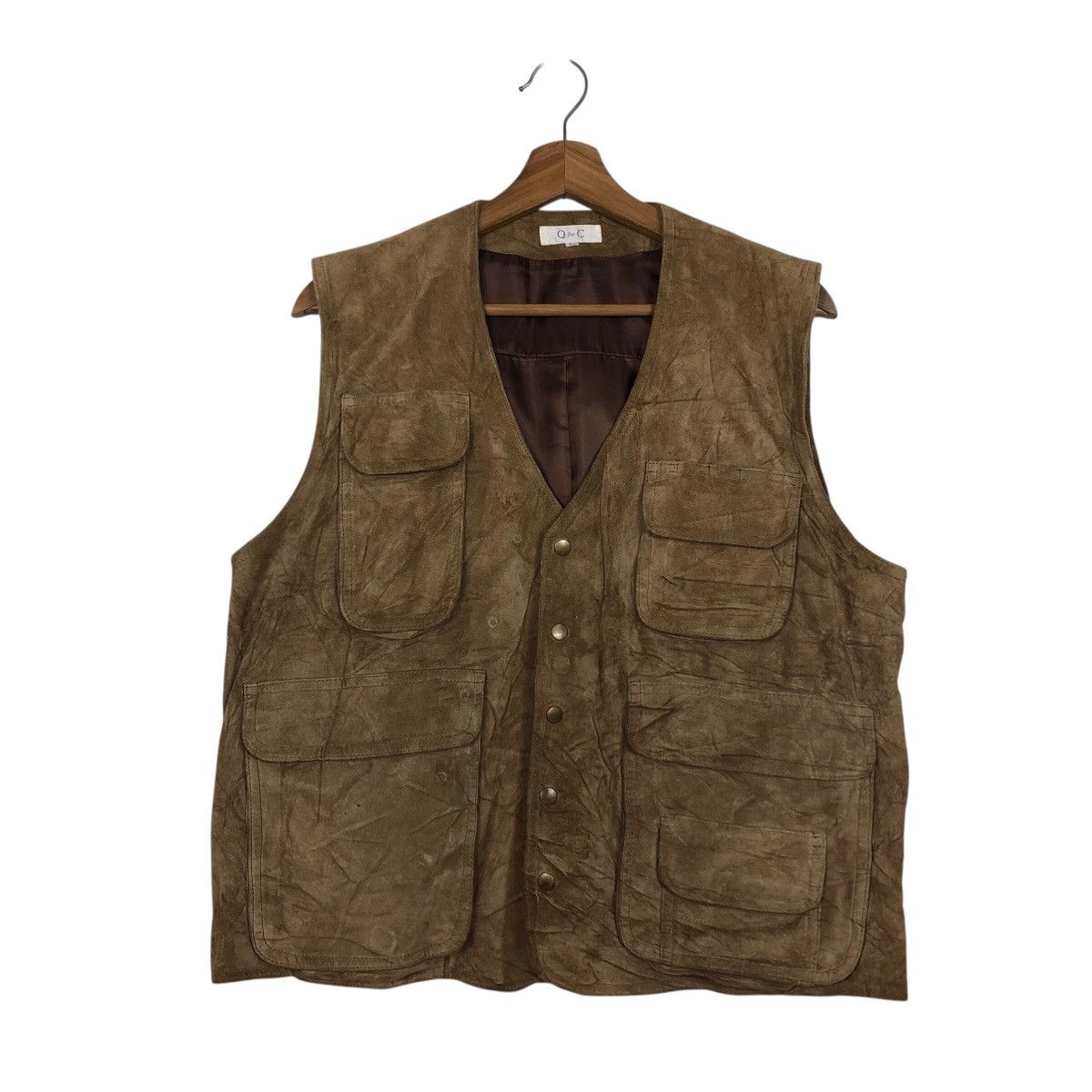 Japanese Brand 📌Q for C Vintage Vest Leather Jacket Worker Issey Miyake Size US M / EU 48-50 / 2 - 2 Thumbnail