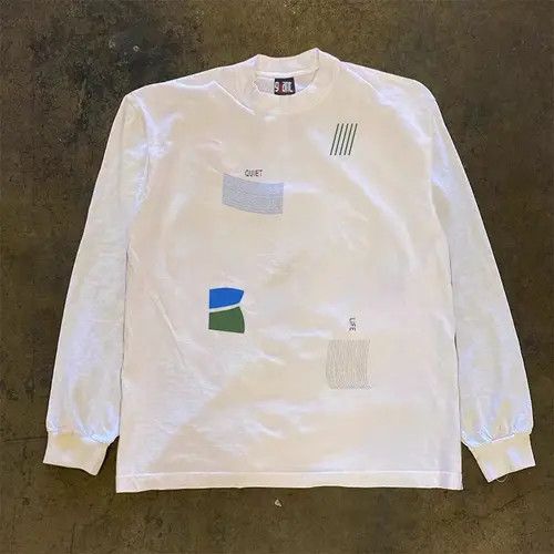 VIBE Street Hip Hop Print White Long Sleeve T-Shirt Size US M / EU 48-50 / 2 - 5 Thumbnail