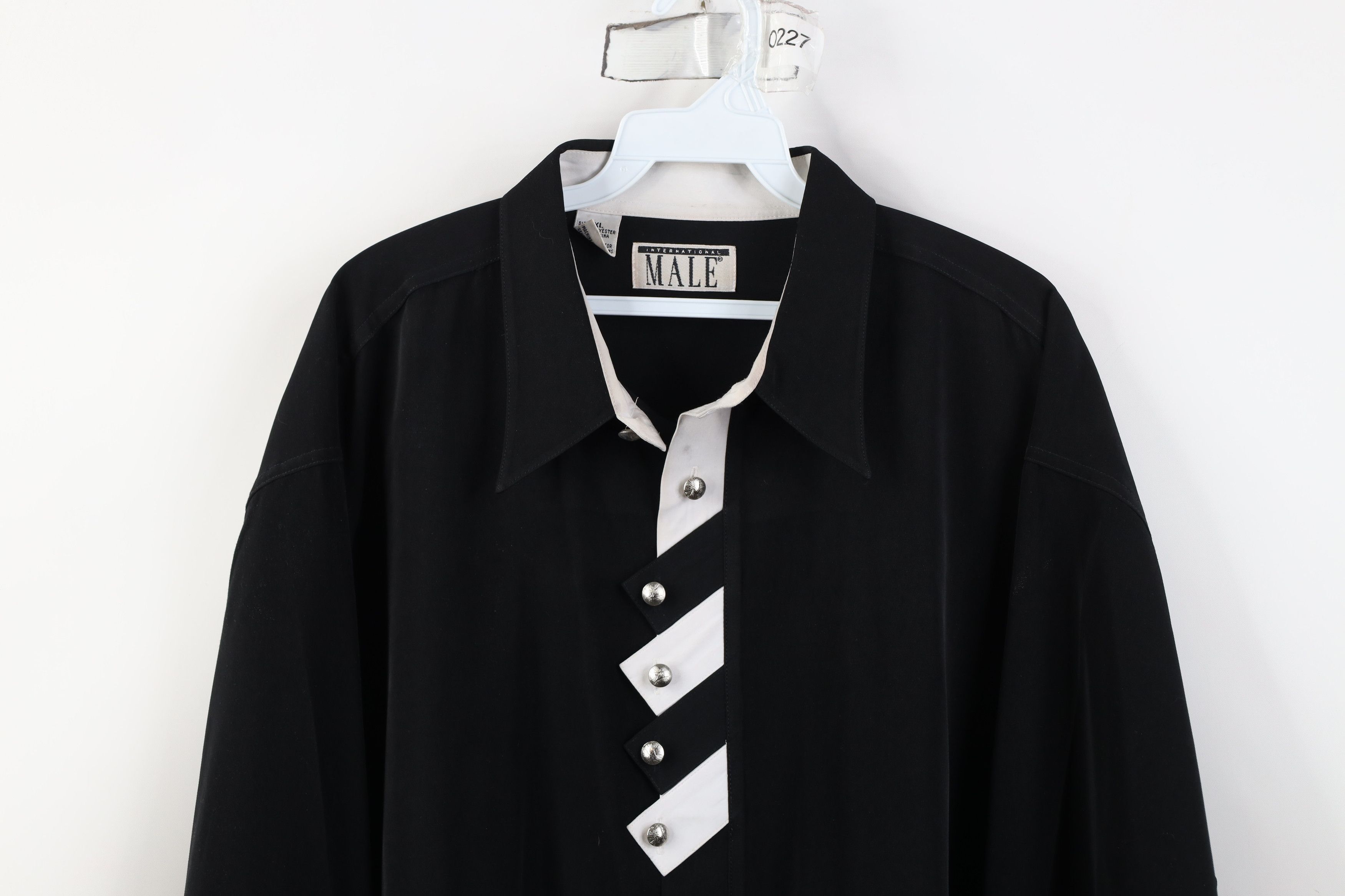 Vintage Vintage 80s 90s Streetwear Block Collared Button Shirt Black Size US XL / EU 56 / 4 - 2 Thumbnail