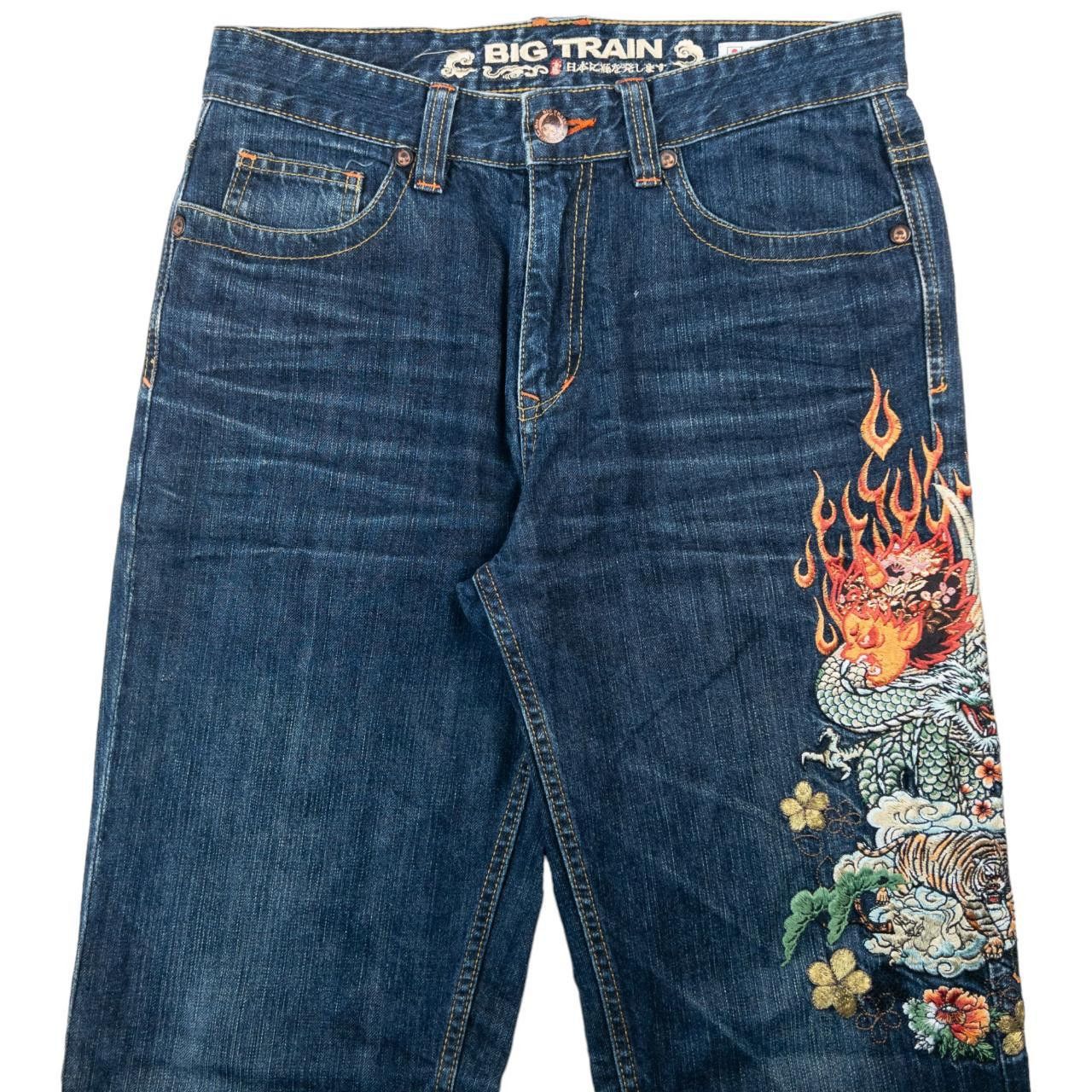 Other Vintage Big Train Japanese Embroidered Denim Jeans Size W31 Size 31" - 1 Thumbnail