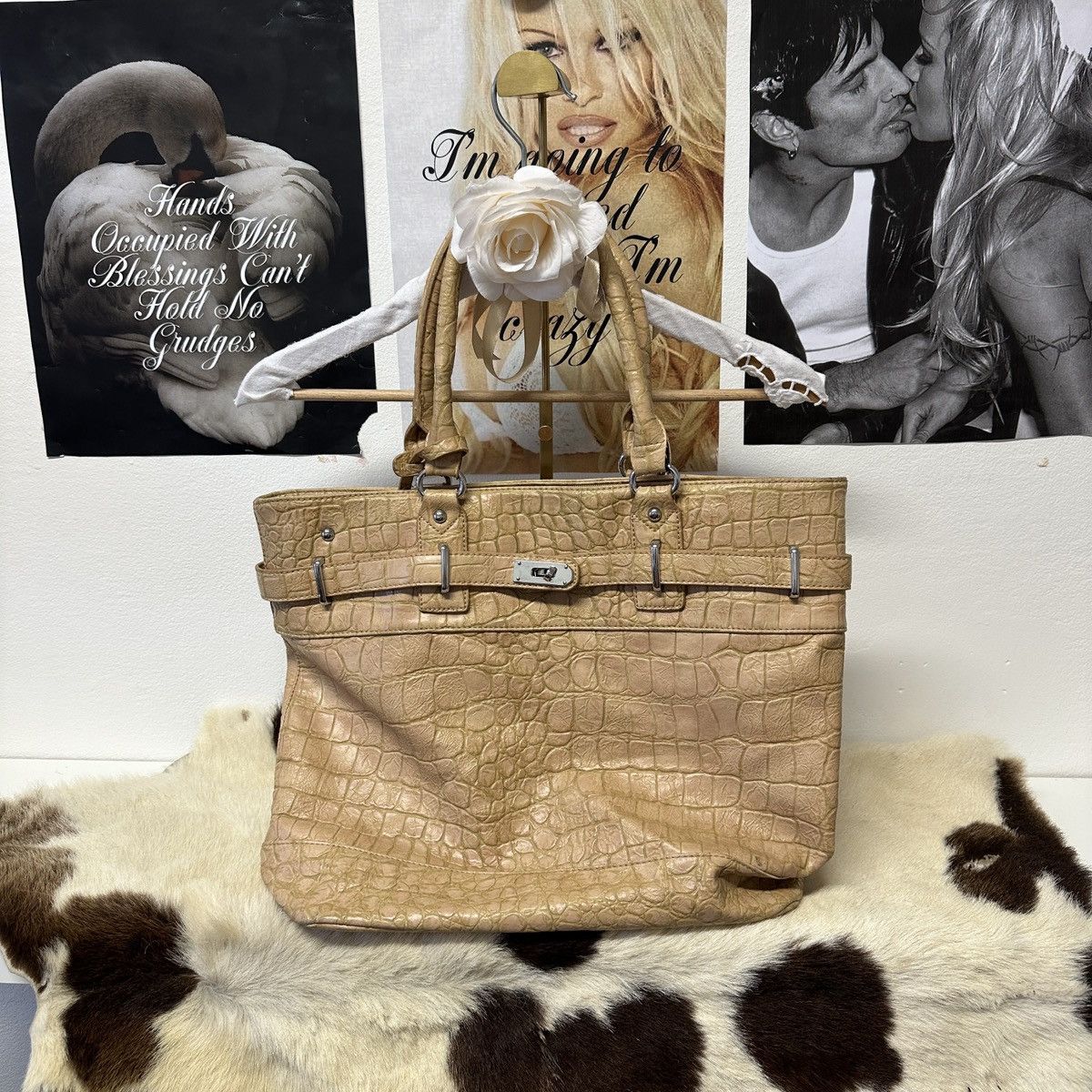 Vintage Vintage beige leather firkin shoulder tote bag Size ONE SIZE - 1 Thumbnail