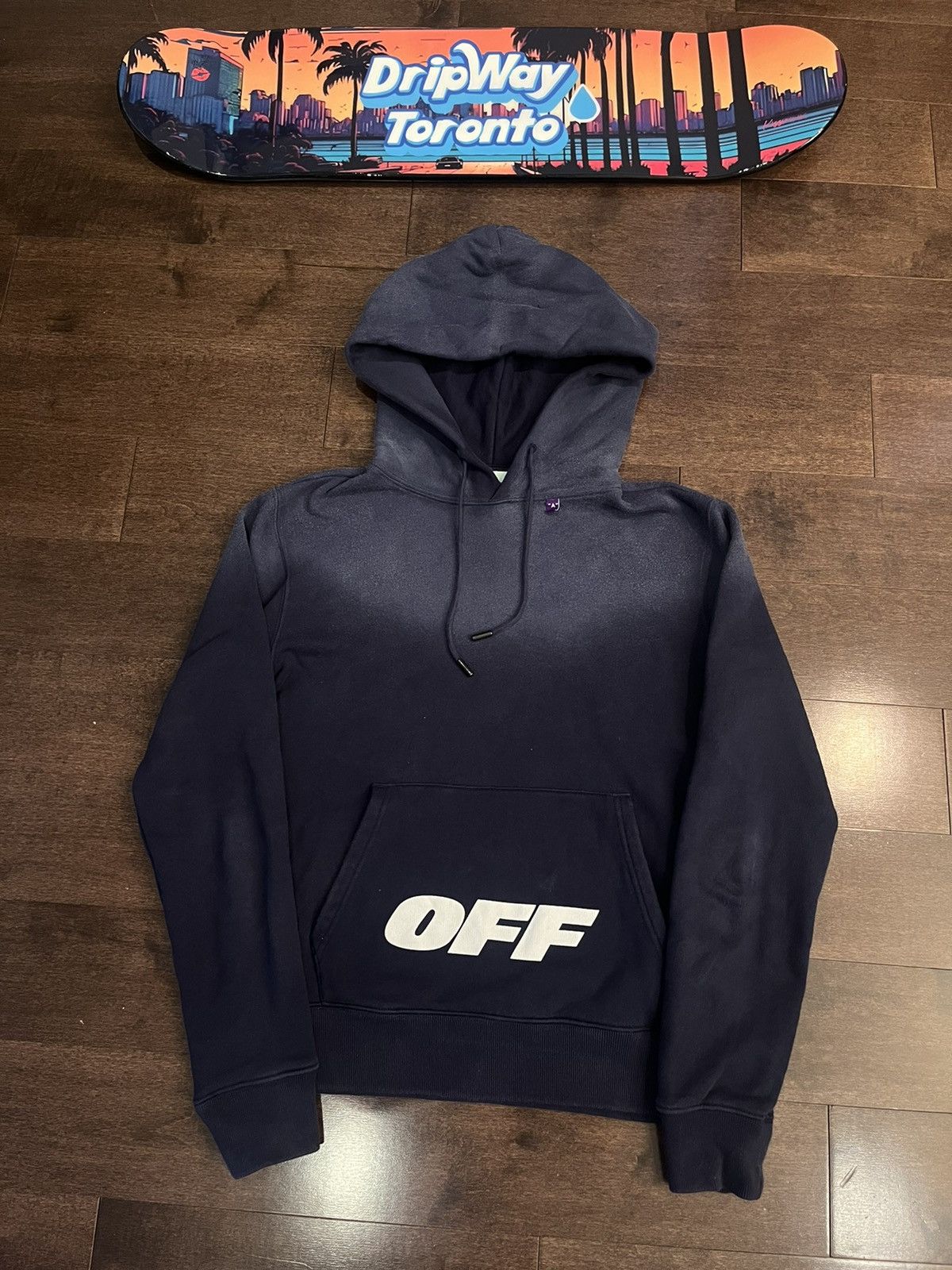 image of Off White Blue Hoodie, Men's (Size XS)