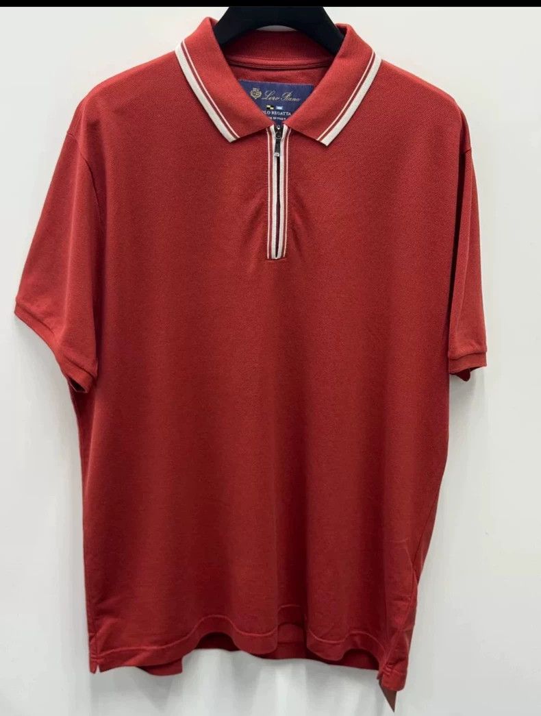 Loro Piana Loro Piana Red Striped Short Sleeve Polo - dmc Size US XL / EU 56 / 4 - 1 Thumbnail