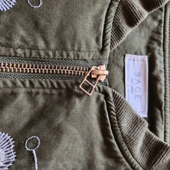 Sage Sage The Label Embroidered Floral Lined Full Zip Sz. L Jacke Size L / US 10 / IT 46 - 10 Thumbnail