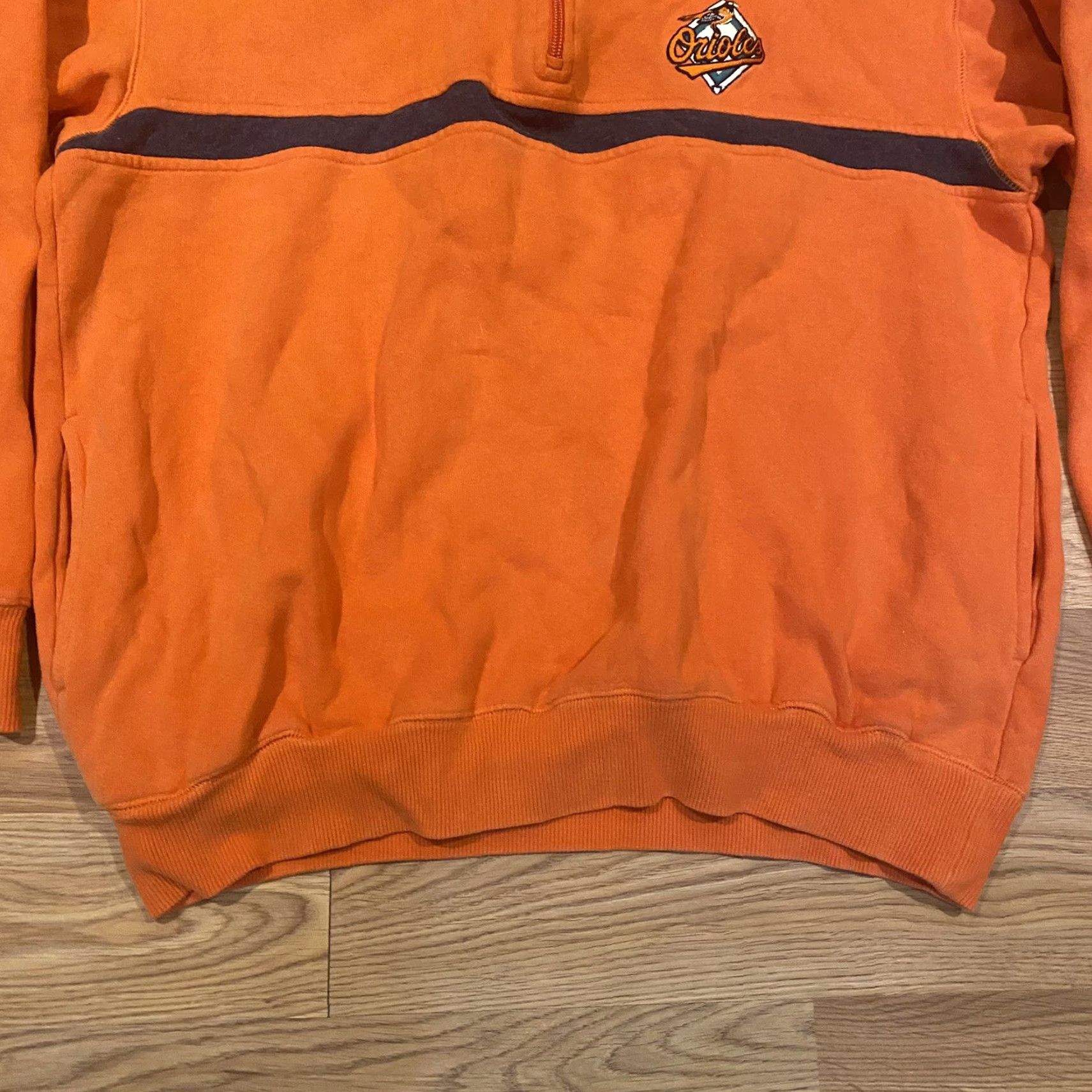 Vintage VINTAGE Antigua Baltimore Orioles Long Sleeve 1/4 Zip Pullover Sweatshirt Men M Orange Crew Neck Logo Sweatshirt Orioles Golf Mens Size US M / EU 48-50 / 2 - 3 Thumbnail