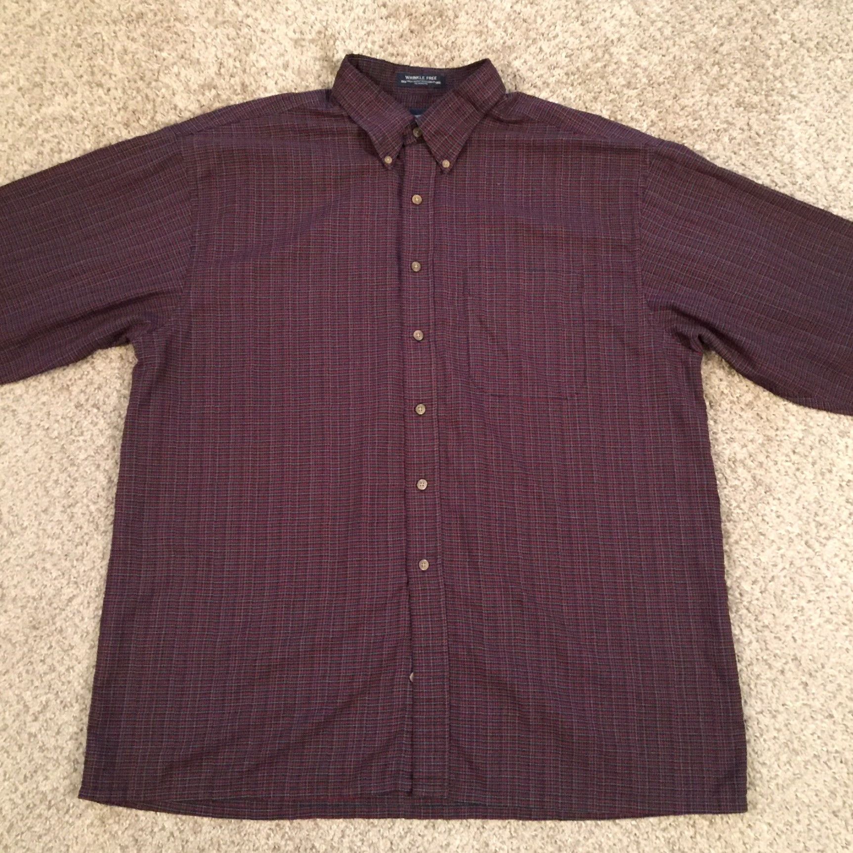 Arrow Arrow Tournament Shirt Big 1X Long Sleeve Red Button-Up Mens Plaid Casual Size US XL / EU 56 / 4 - 5 Thumbnail