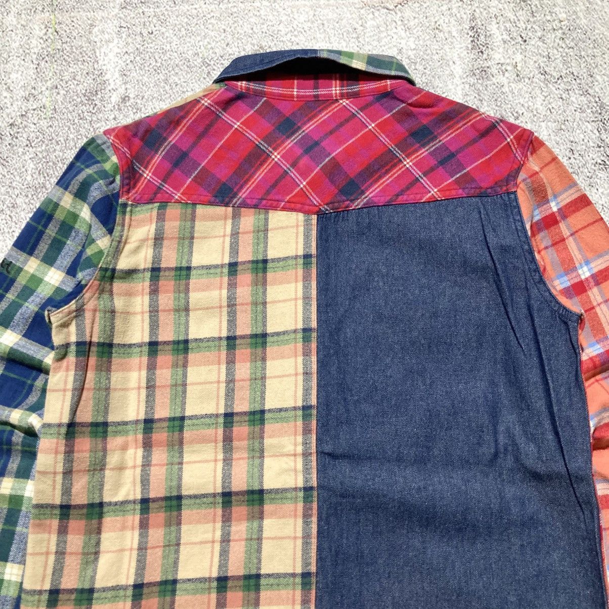 Japanese Brand 2000s X-girl Patchwork Double Pocket Button Up Shirt Lgb Size US M / EU 48-50 / 2 - 12 Thumbnail