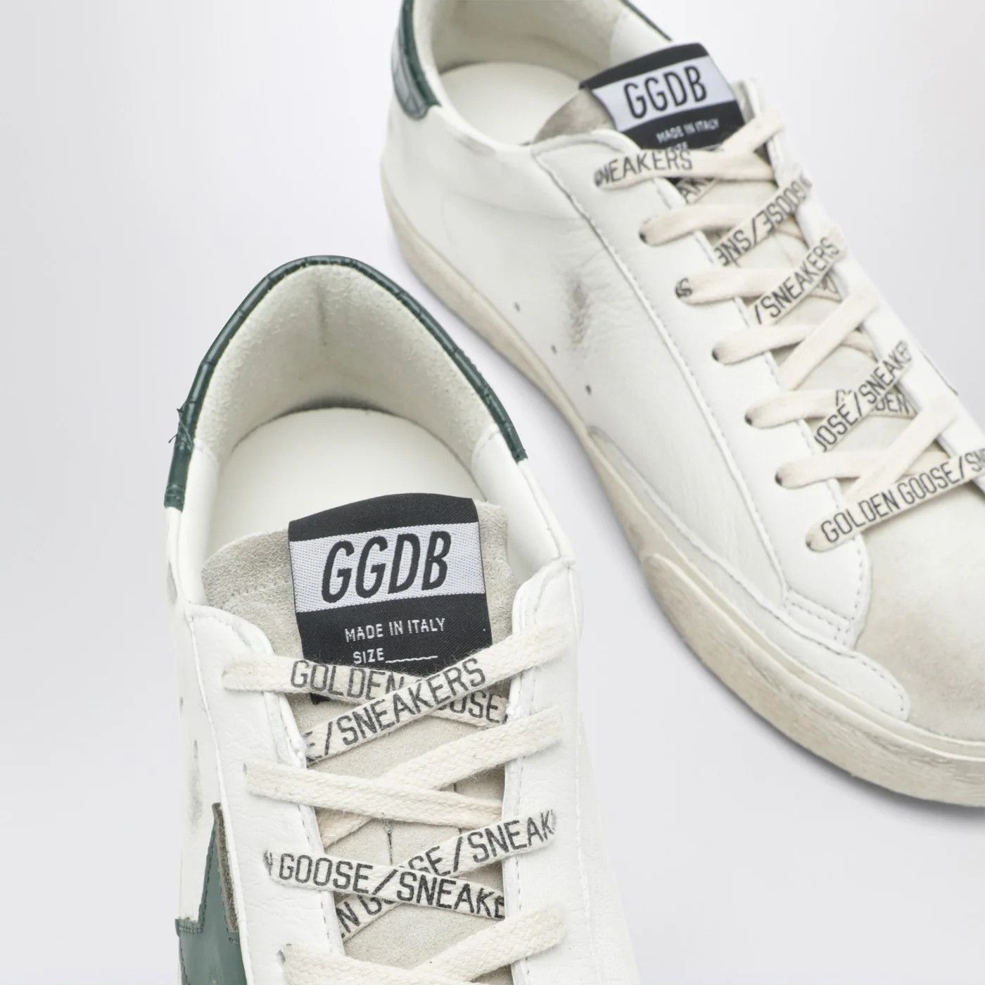Golden Goose o1d2blof0426 Super-Star Low-Top Sneakers in White/Green Size US 12 / EU 45 - 5 Thumbnail