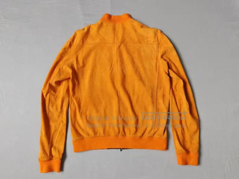 Hermes Hermes Leather jacket, orange yellow, suede classic jacket Size US M / EU 48-50 / 2 - 8 Thumbnail