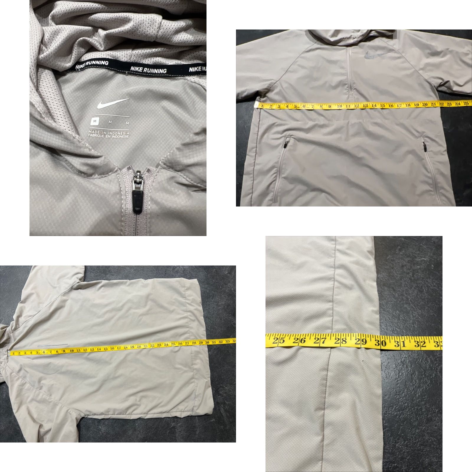 Nike Nike Running Hoodie Mens M Short Sleeve Pullover 1/4 Zip Taupe Standard Fit Size US M / EU 48-50 / 2 - 8 Thumbnail
