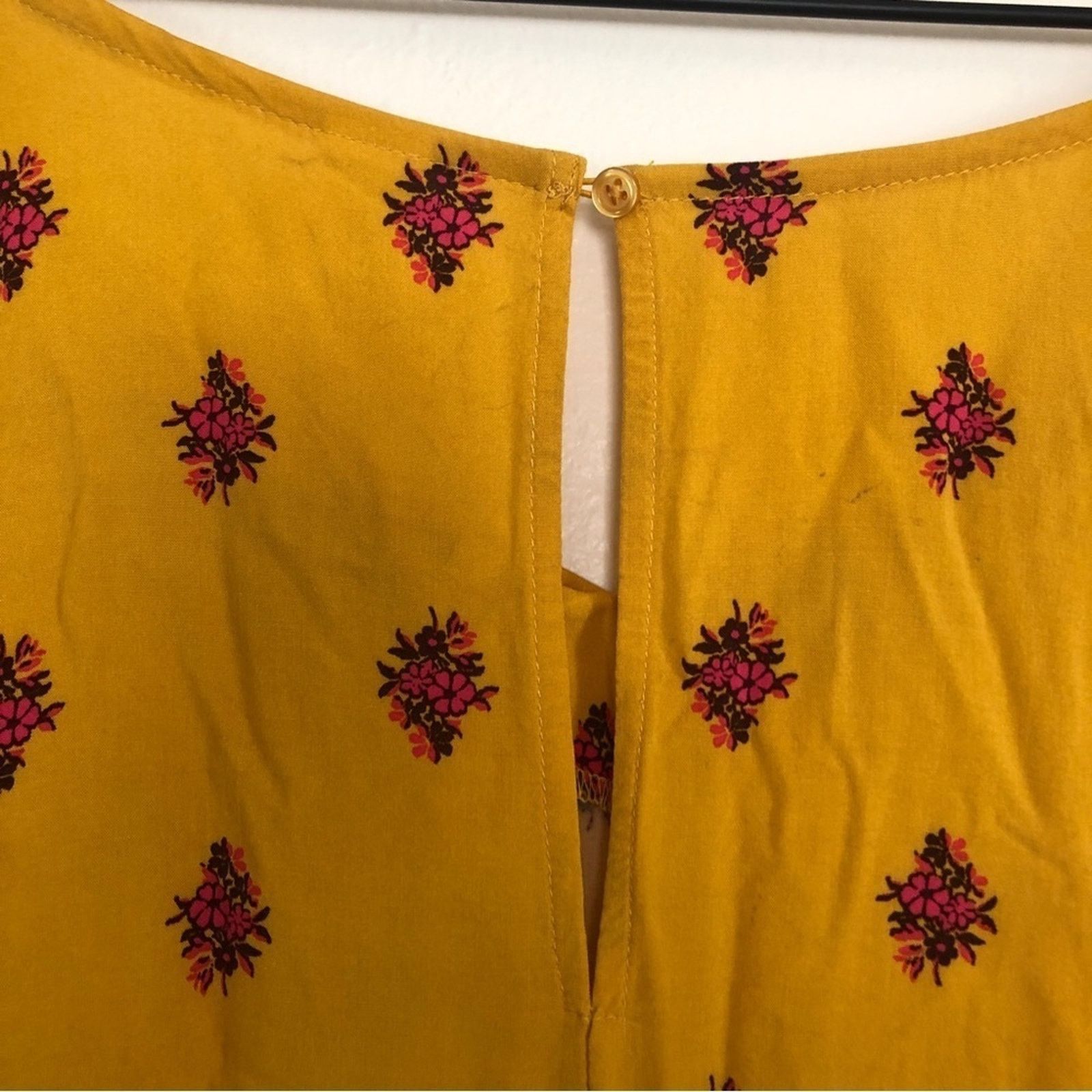 Old Navy Old Navy Mustard Yellow Red Floral Long Sleeve Flowy Dress Size XXL / US 16-18 / IT 52-54 - 10 Thumbnail