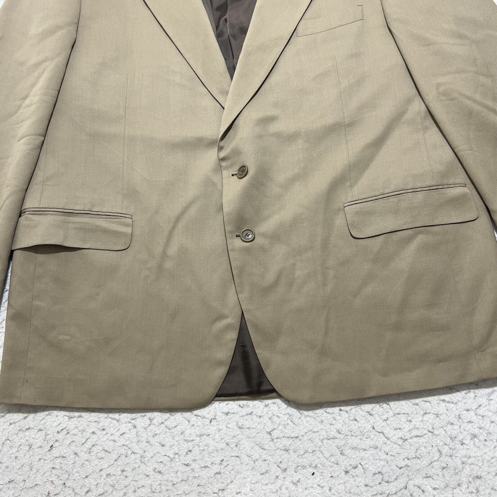 Joseph & Feiss Joseph & Feiss 50R Wool Suit Jacket Brown Beige Sport Coat Size 50R - 3 Thumbnail