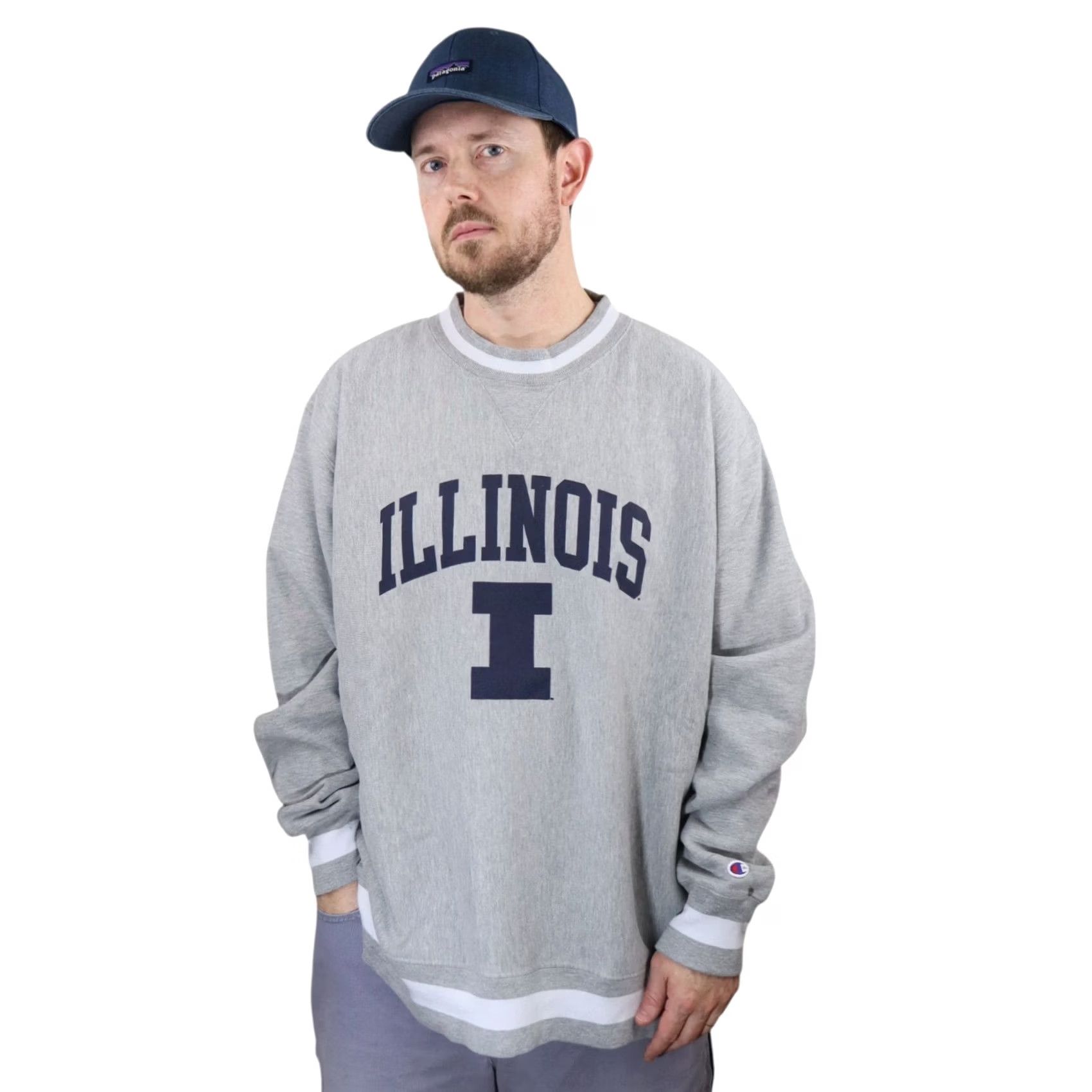 Champion VINTAGE Champion Illinois Sweatshirt Mens 2XL Gray Heavyweight Pullover Crewneck Graphic Print Illini 90s 80s Sweatshirt Size US XXL / EU 58 / 5 - 2 Thumbnail