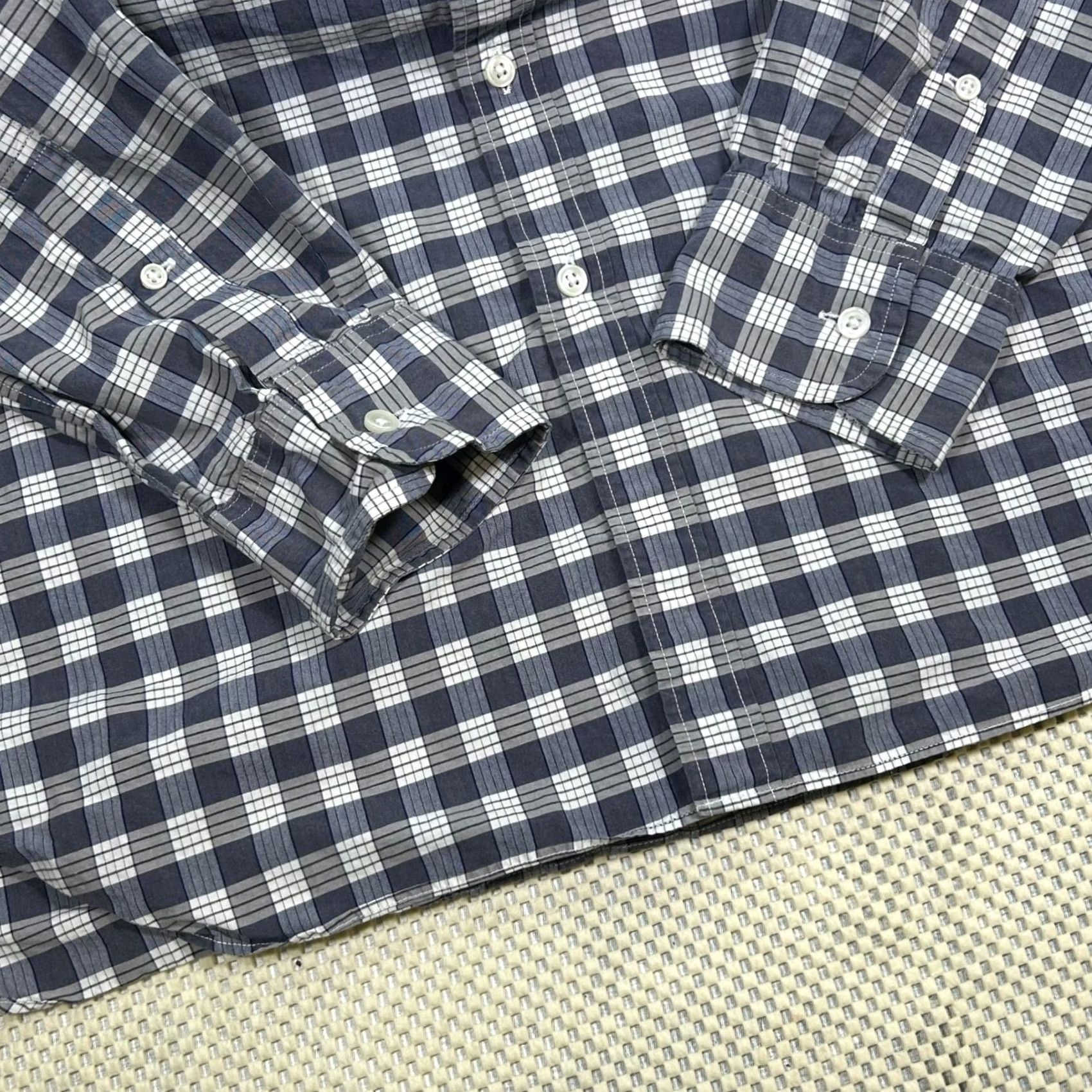J.Crew J.CREW Plaid Button-Down Shirt Long Sleeve Cotton Blue White Mens Large L Shirt Size US L / EU 52-54 / 3 - 4 Thumbnail