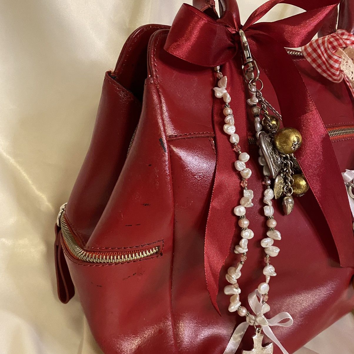 Vintage Vintage coquette leather red shoulder bag Size ONE SIZE - 9 Thumbnail