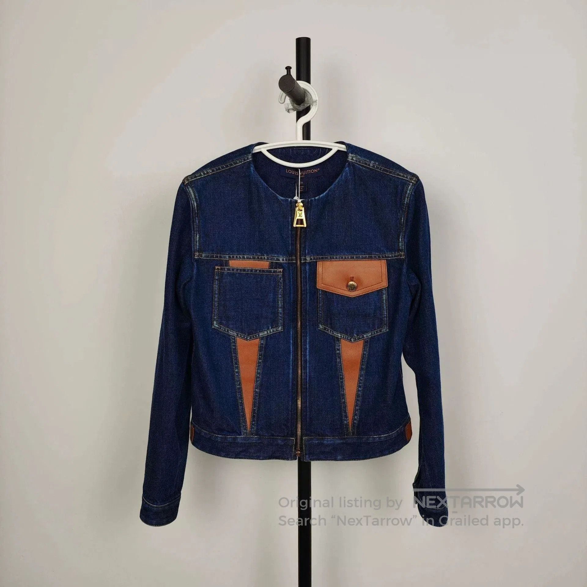 Louis Vuitton LV Women's Denim Leather Patchwork Jacket. Size US XS / EU 42 / 0 - 1 Thumbnail