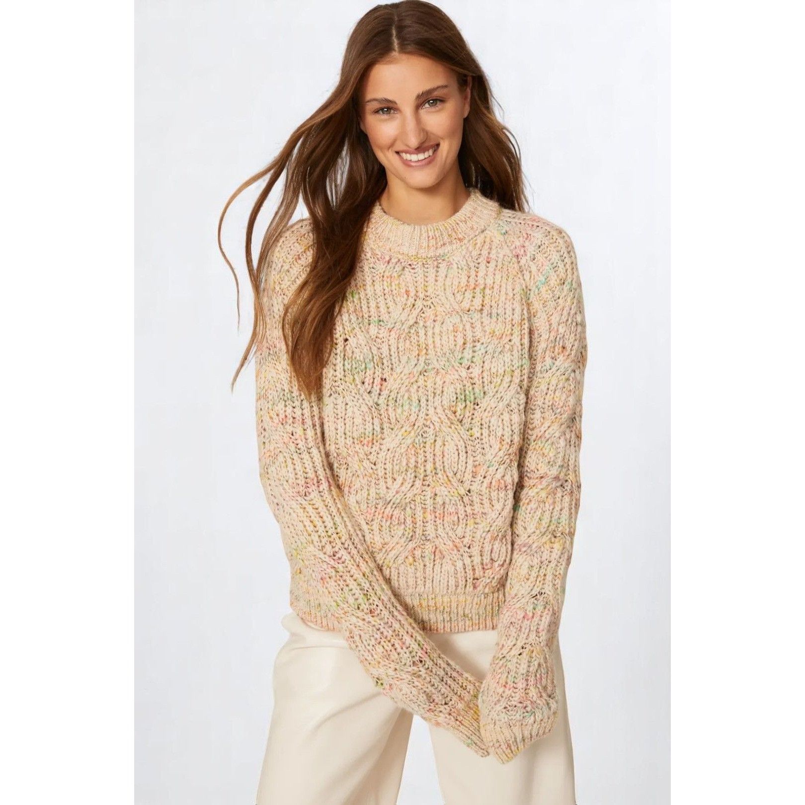 Scotch & Soda Scotch & Soda Multicolor Melange Cable Knit Sweater Small Size S / US 4 / IT 40 - 3 Thumbnail