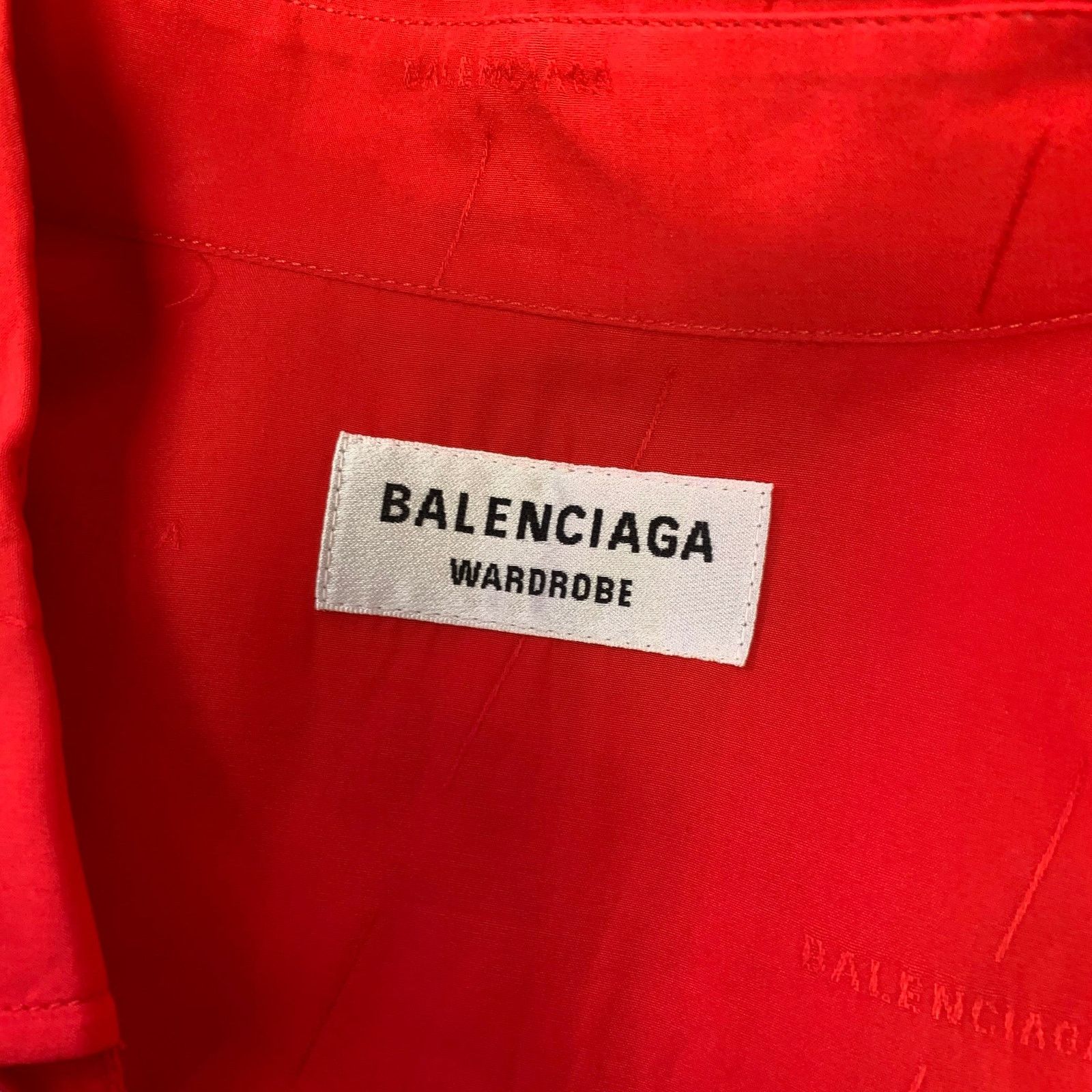 Balenciaga S Red Monogram Lyocell Button Down Long Sleeve Shirt Size US S / EU 44-46 / 1 - 5 Thumbnail