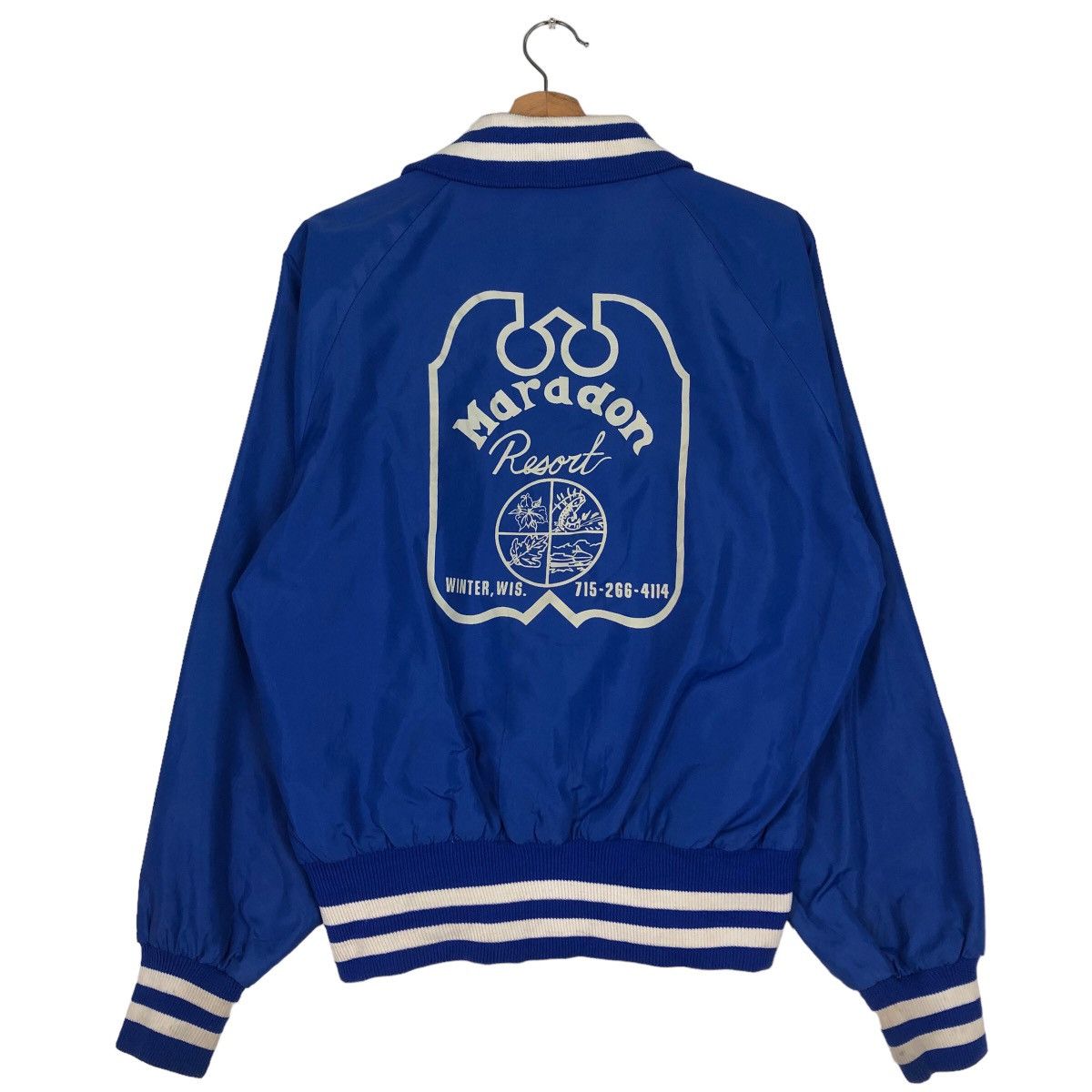 Japanese Brand 🔥Vintage Bomber Jacket Satin Dunbrooke USA Big Logo Size US S / EU 44-46 / 1 - 1 Thumbnail