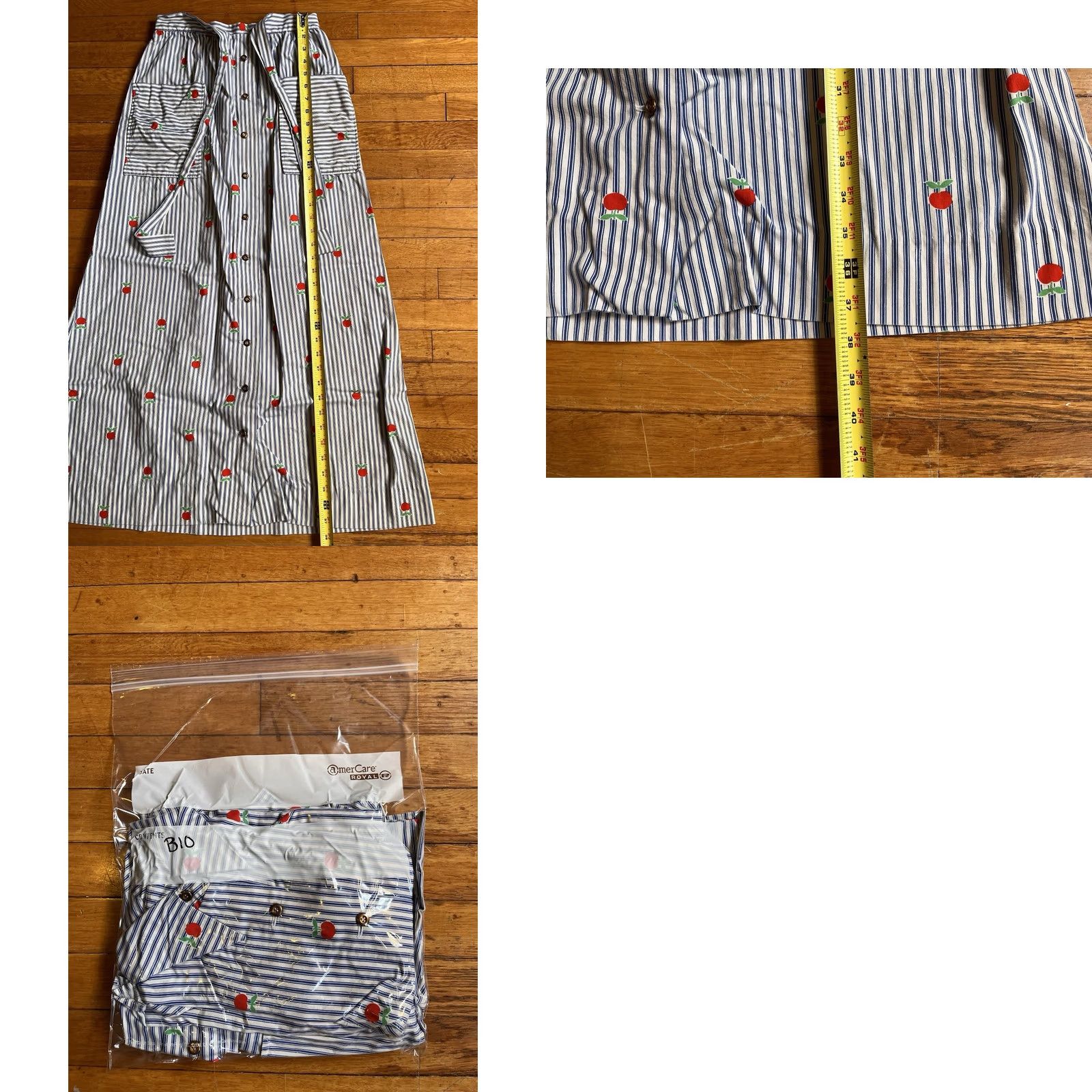 Apple VINTAGE Jamison Boutique Apple Co-Ord Set 2 Piece Shirt Skirt Pinstripe Blue Shirt Skirt Women’s Medium Miscellaneous Size M / US 6-8 / IT 42-44 - 10 Thumbnail