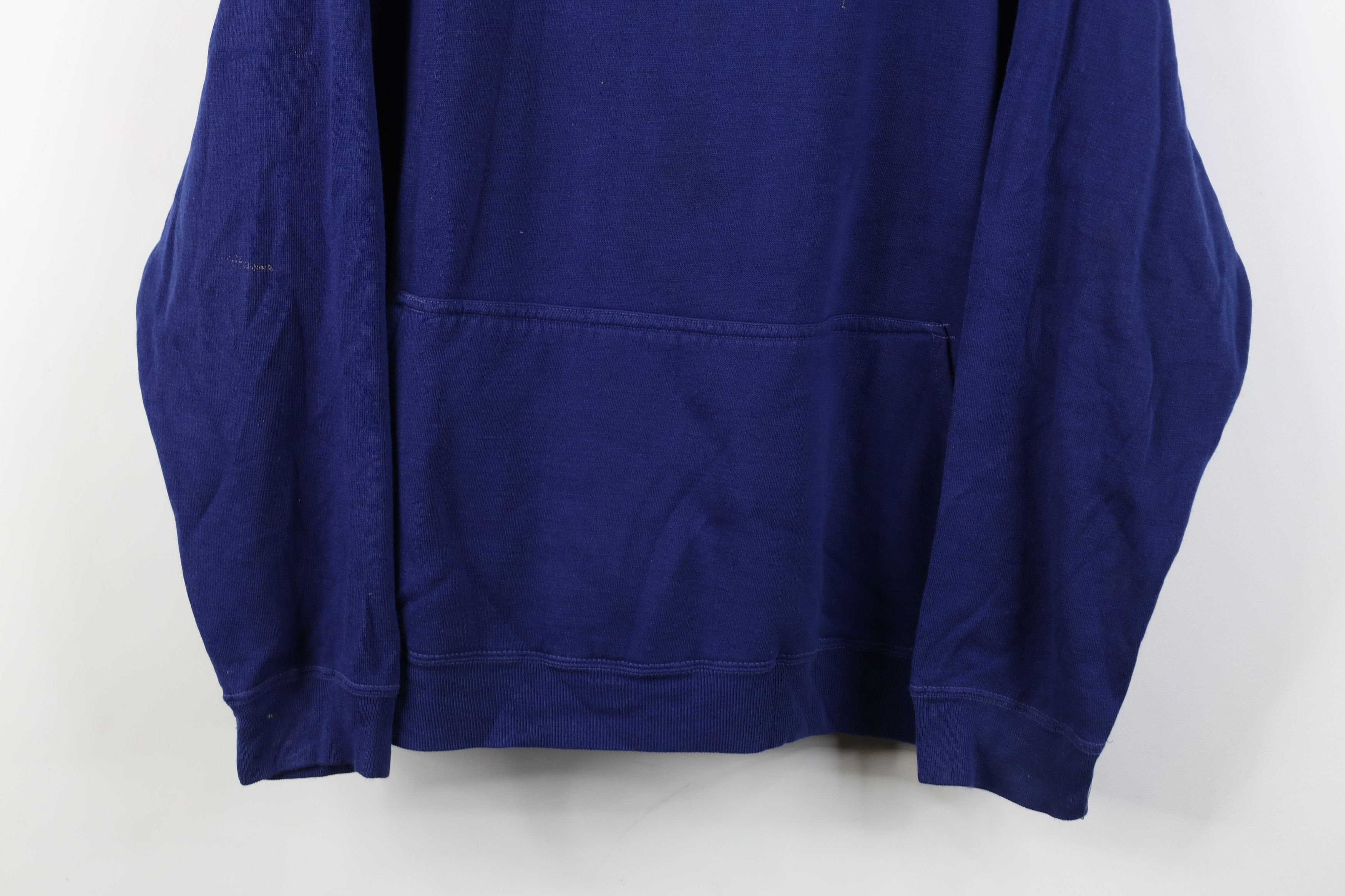 Vintage Vintage 70s 80s Streetwear Blank Hoodie Sweatshirt Blue Size US L / EU 52-54 / 3 - 3 Thumbnail