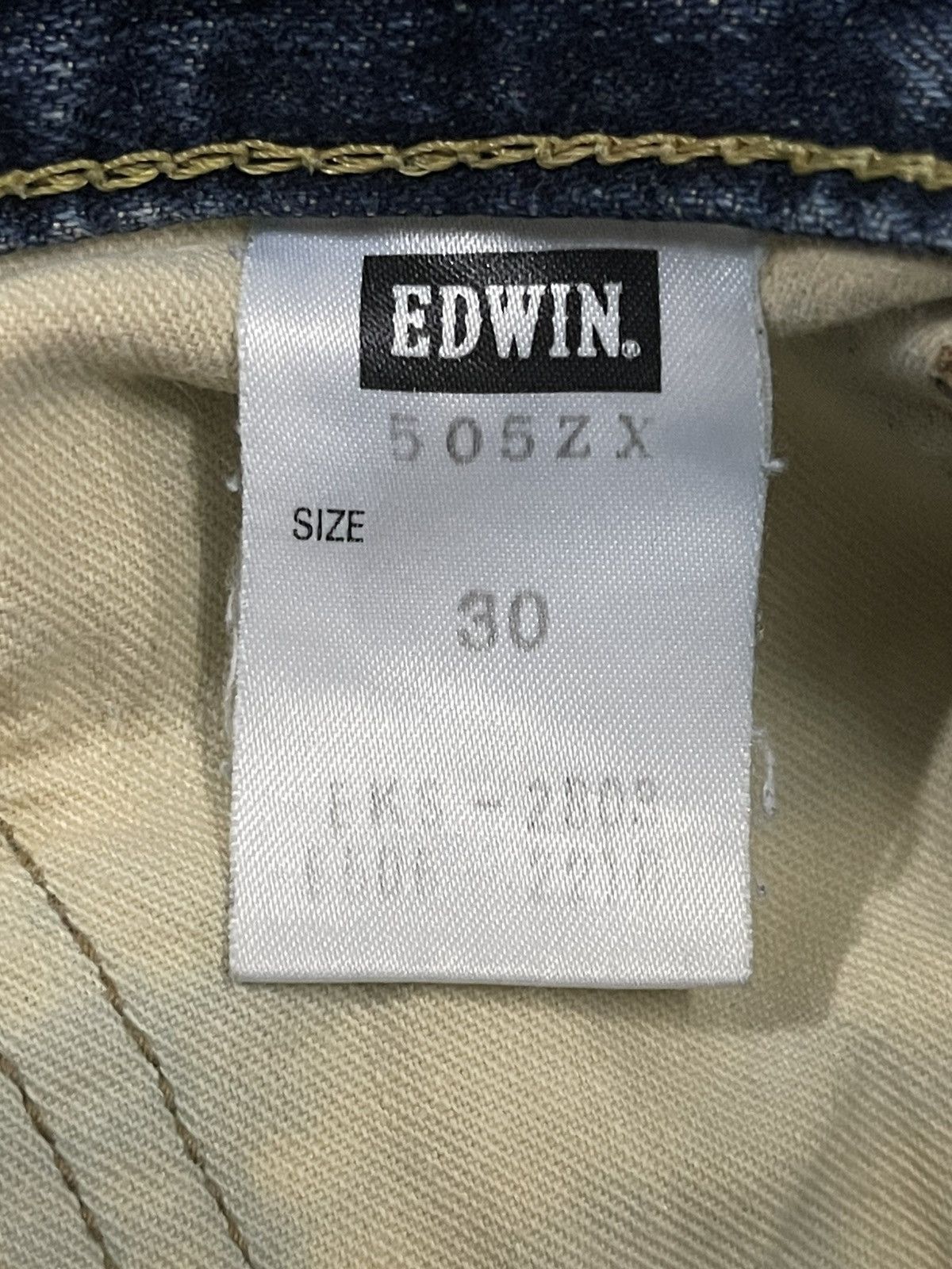 Edwin Vintage 90s Edwin 505 Selvedge Blue Wash Distressed Jeans Size US 32 / EU 48 - 10 Thumbnail