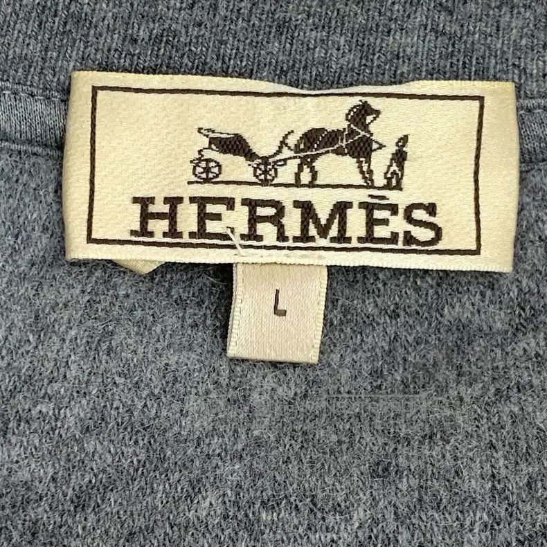 Hermes Hermes Dark Gray Pocket Leather Trimmed Wool Crewneck Long Size L / US 10 / IT 46 - 5 Thumbnail