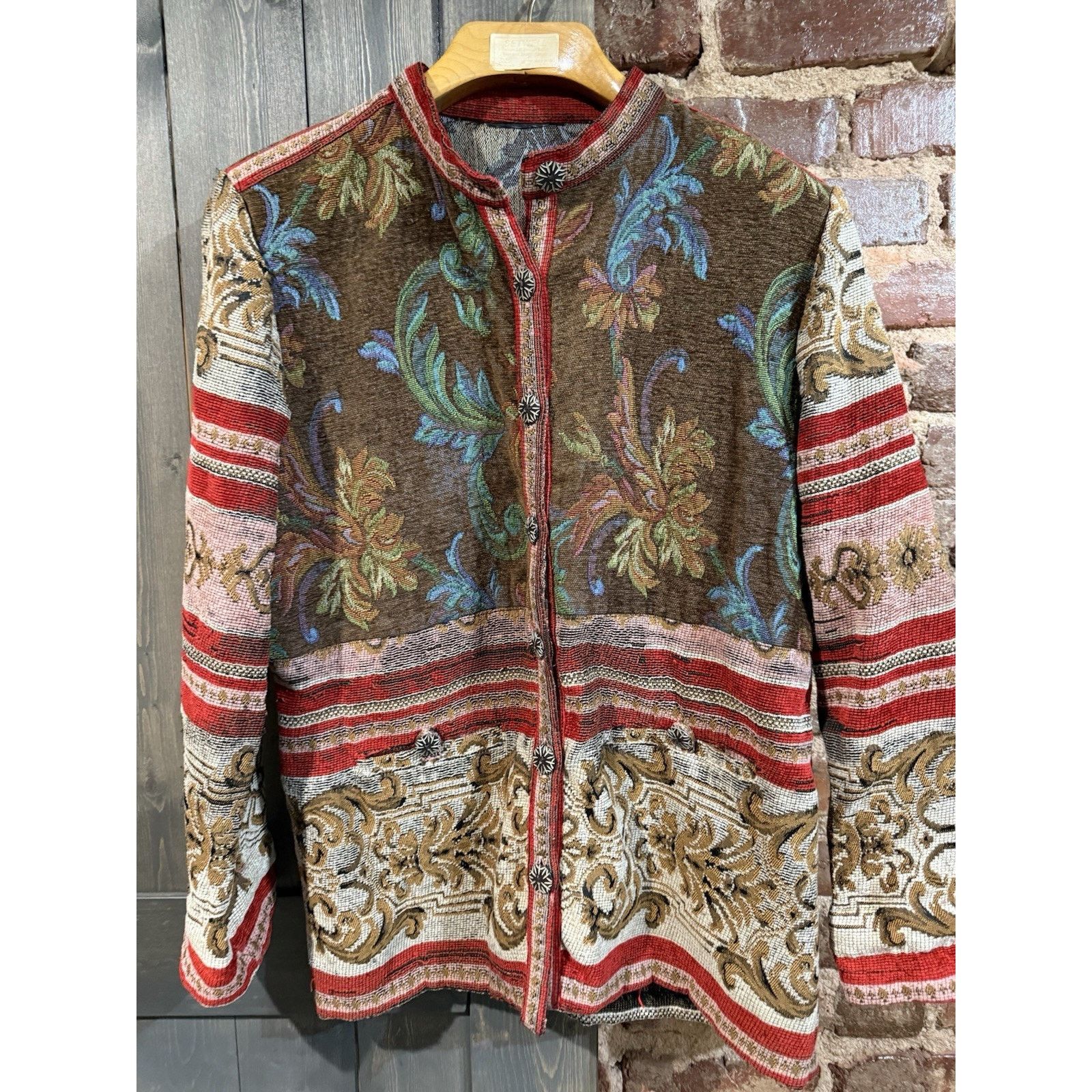 Other Women's Jacket Sz 10? Tapestry Multi Boho Hippie Festival Size XL / US 12-14 / IT 48-50 - 2 Thumbnail