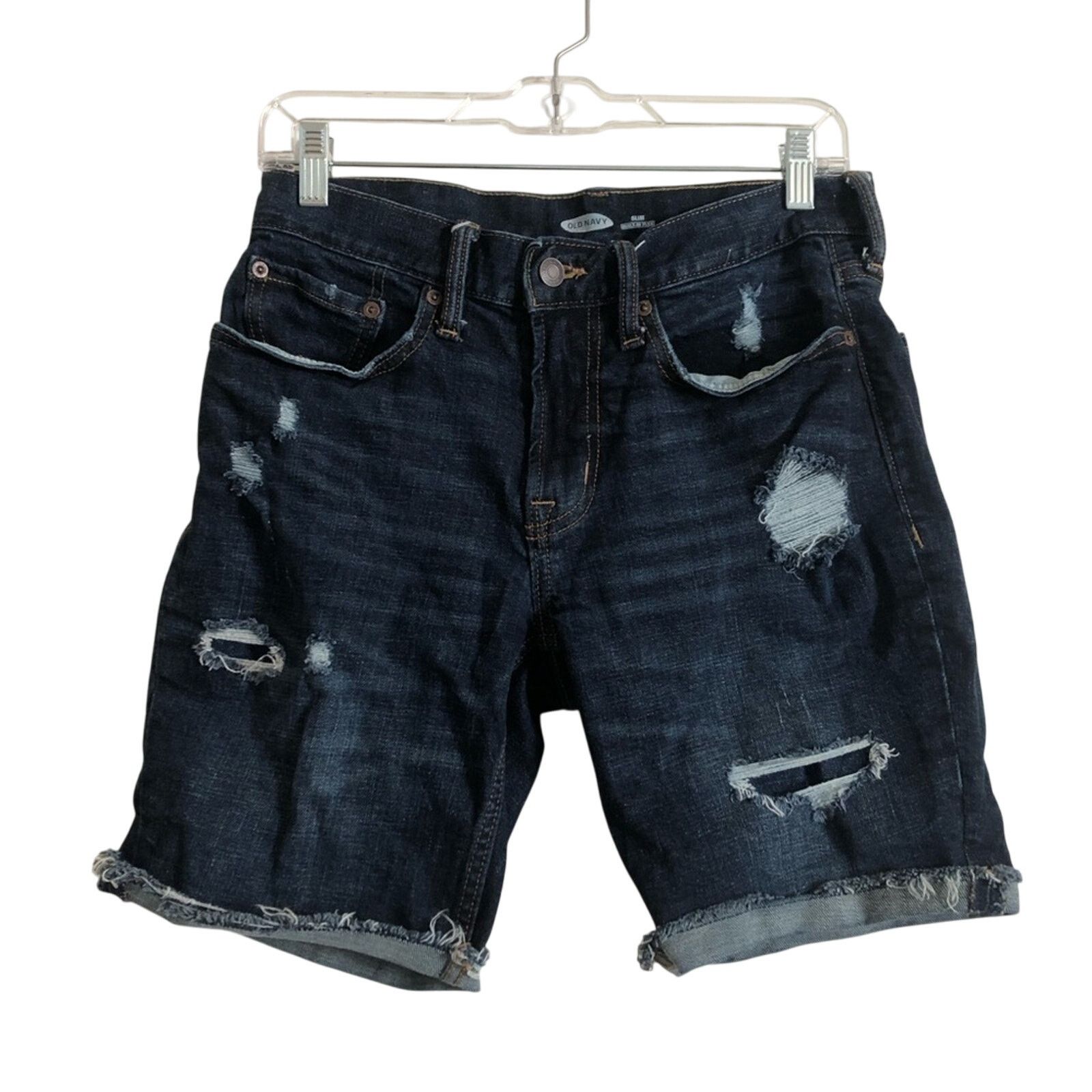 Old Navy Old Navy Slim Flex Dark Blue Denim Bermuda Jean Shorts Size 29" - 1 Thumbnail