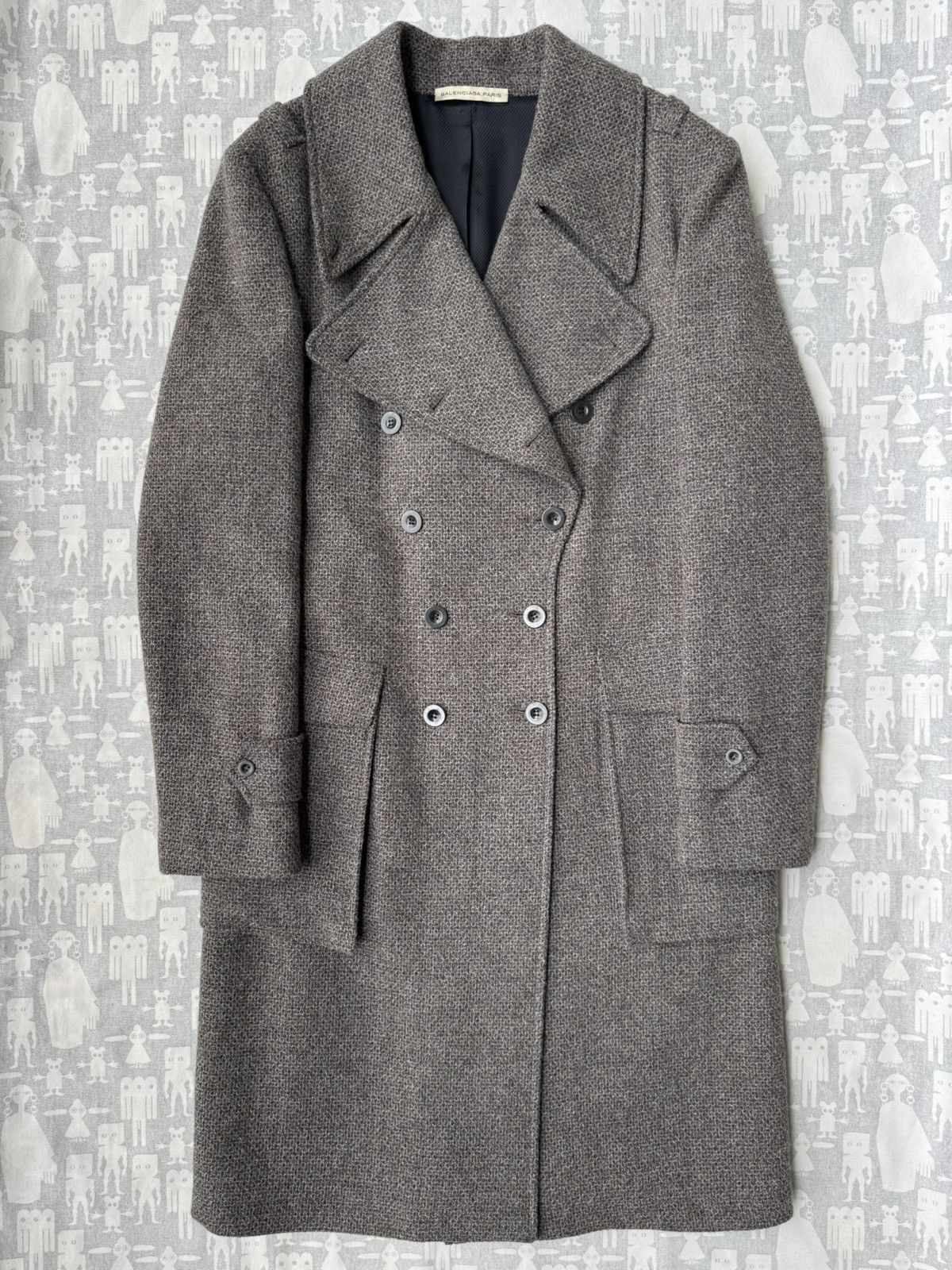 Balenciaga Balenciaga AW04 Double Breasted Belted Military Wool Coat Size US S / EU 44-46 / 1 - 1 Thumbnail