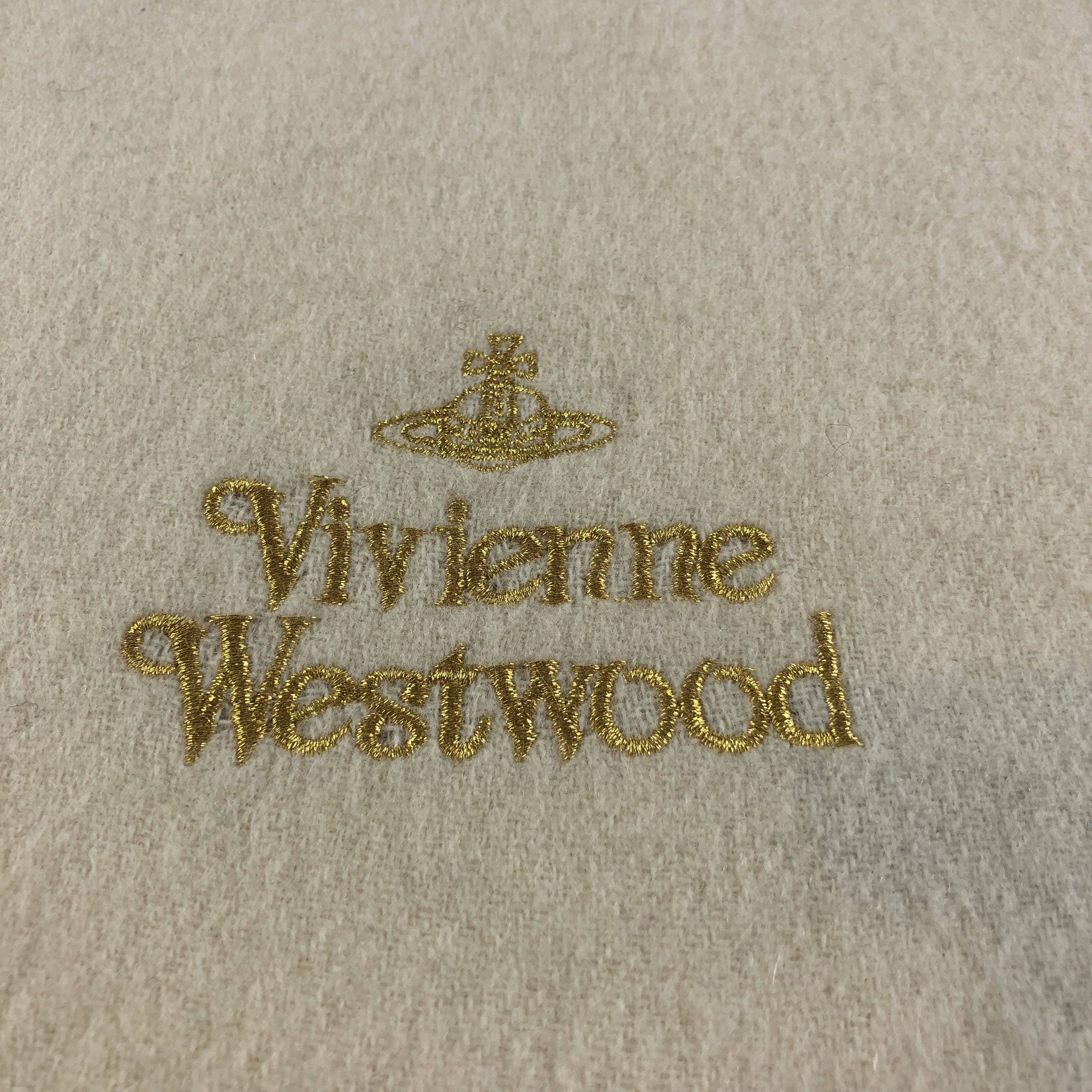 Vivienne Westwood Vivienne Westwood Plain Cream Wool Scarf Muffler V1468 Size ONE SIZE - 3 Thumbnail