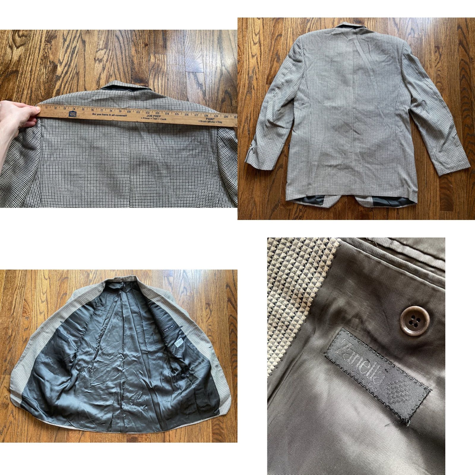 Zanella Zanella Blazer Mens Two-Button Single-Breasted Wool Silk Gray 44 Jacket Quality Sport Coat Vintage? No Size 44R - 8 Thumbnail