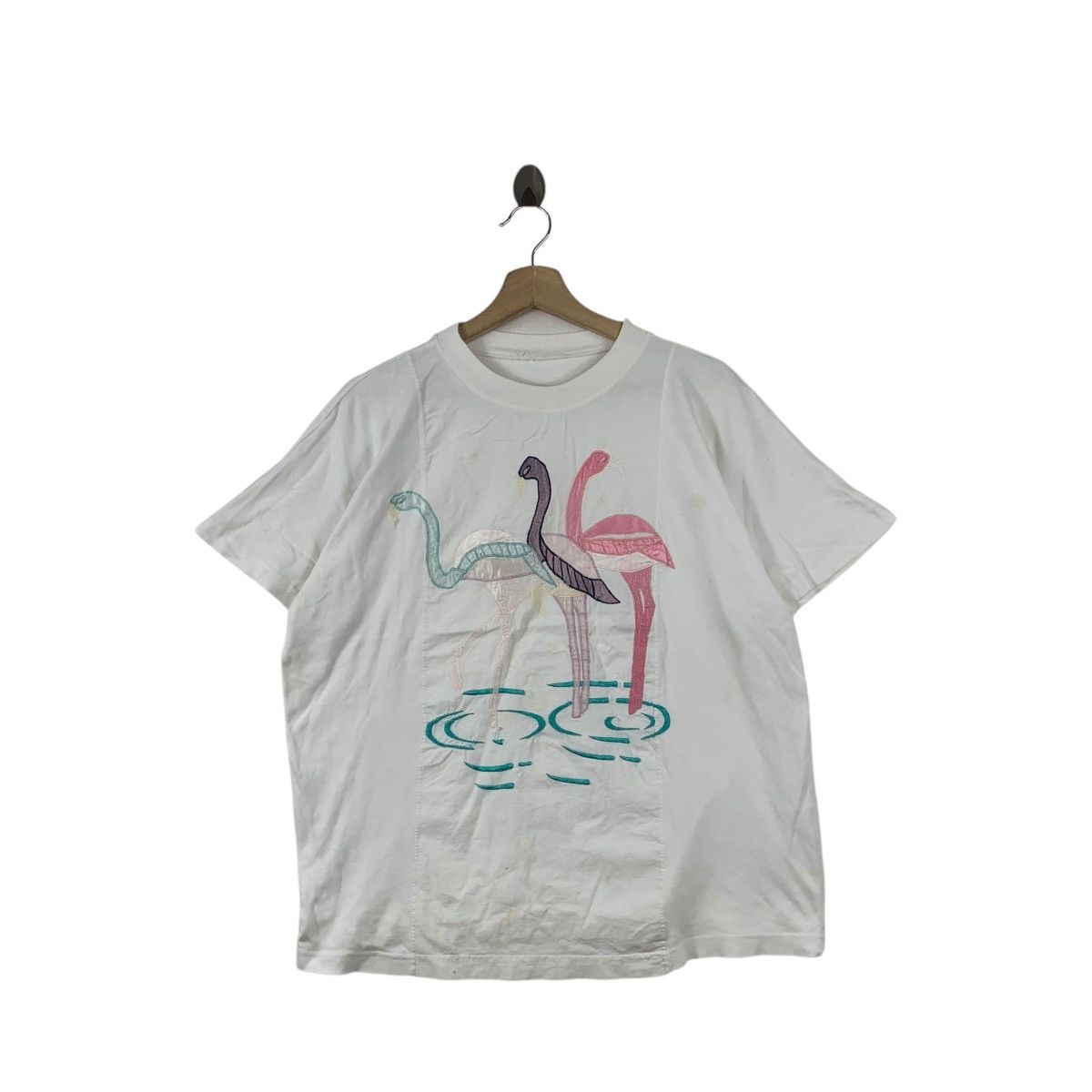 Vintage Vintage JAPAN TRADITIONAL HERON Bird Embossed Logo Tee Size M / US 6-8 / IT 42-44 - 1 Thumbnail